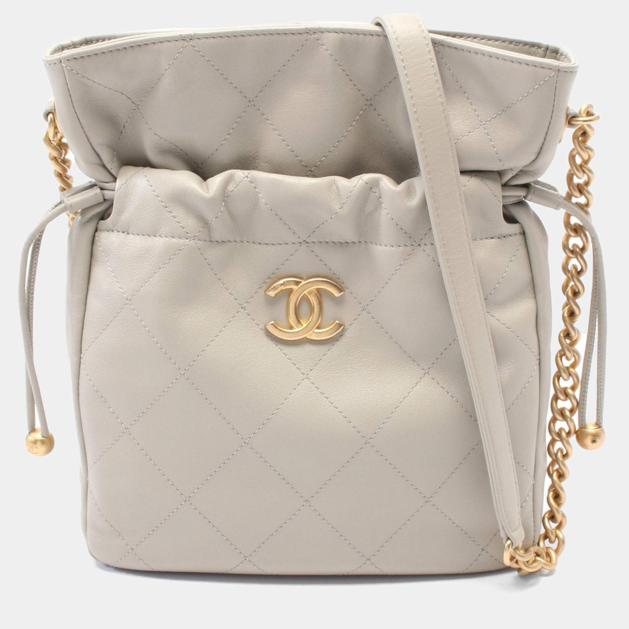 Chanel Lambskin Drawstring Crossbody Bag