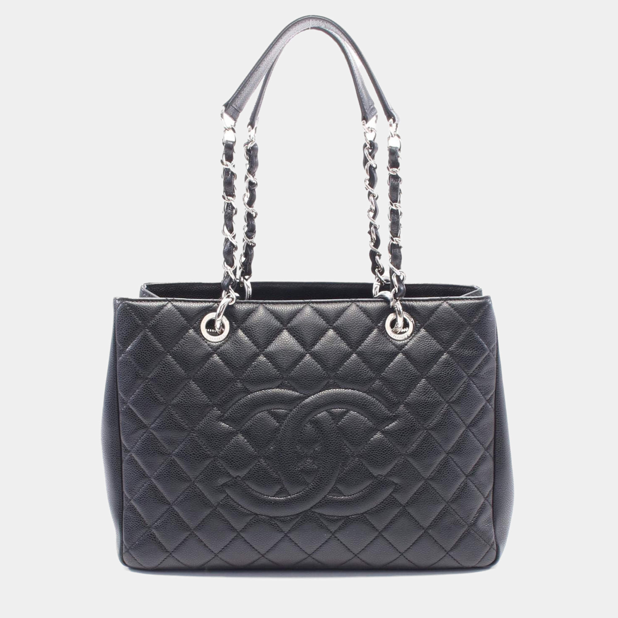 Chanel Black Leather Grand Shopping Tote Bag