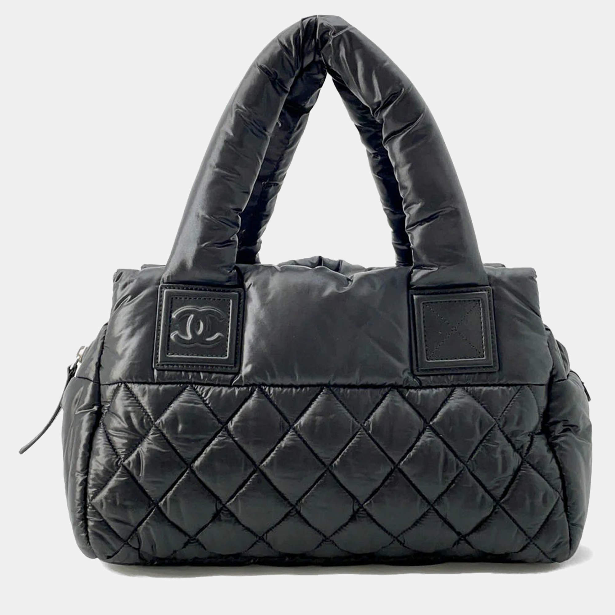 Chanel  Black Nylon Calf Leather Coco Cocoon Mini Travel Bag