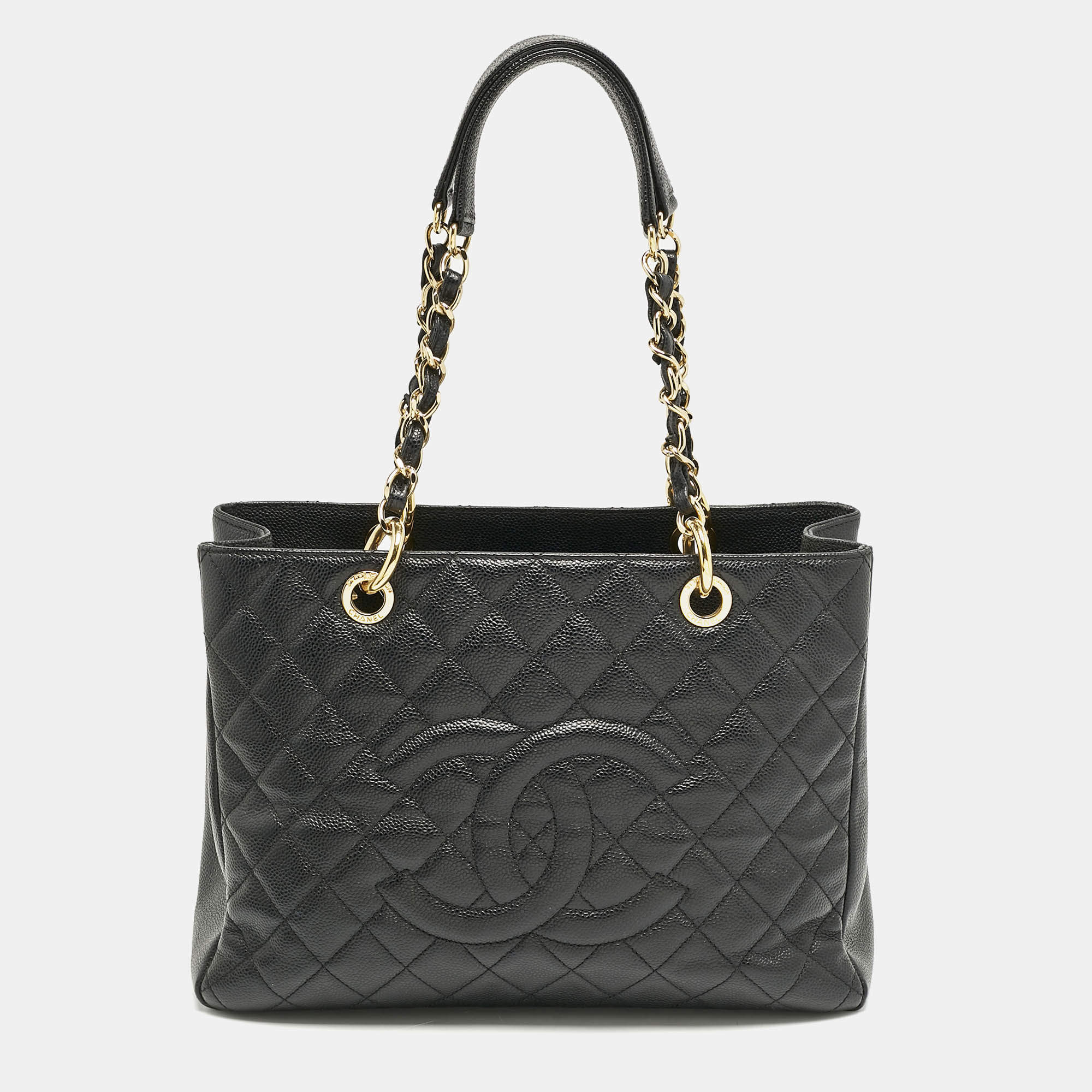 Chanel Black Quilted Caviar Leather GST Tote