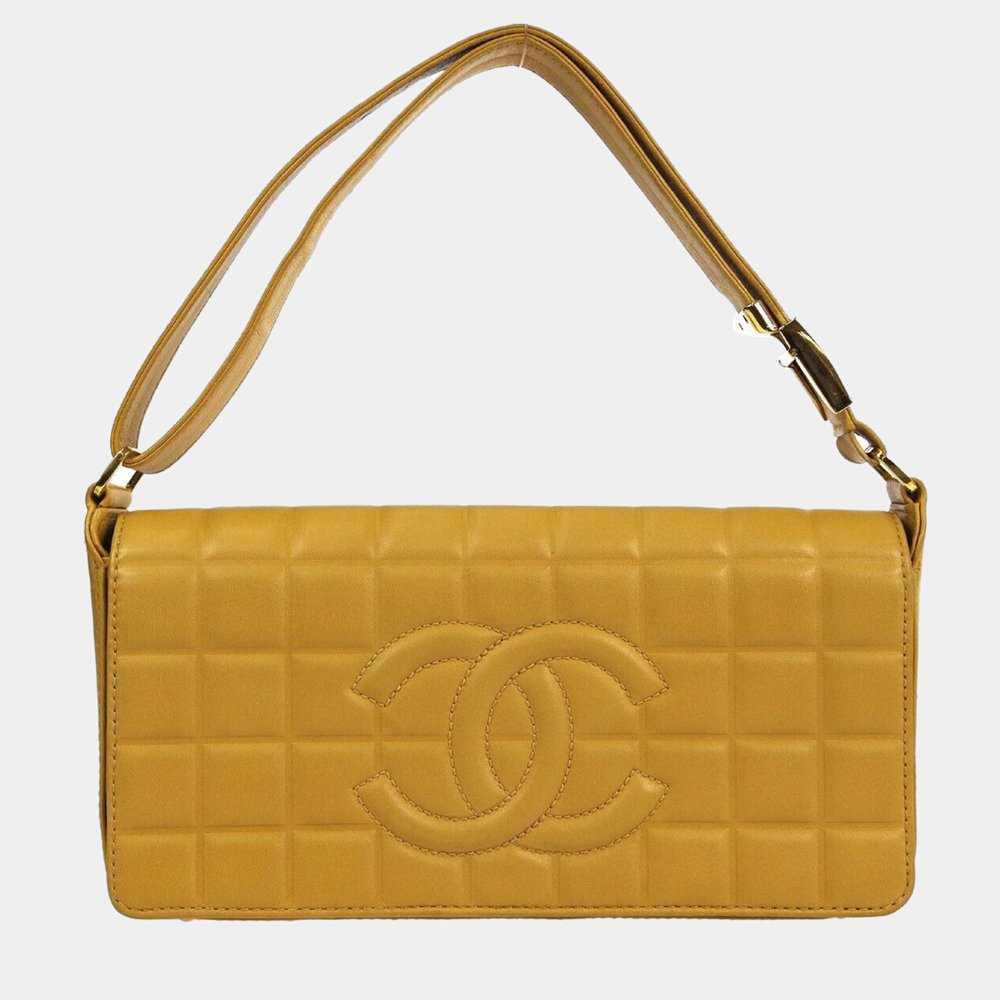 Chanel Lambskin Leather Choco Bar Shoulder Bag