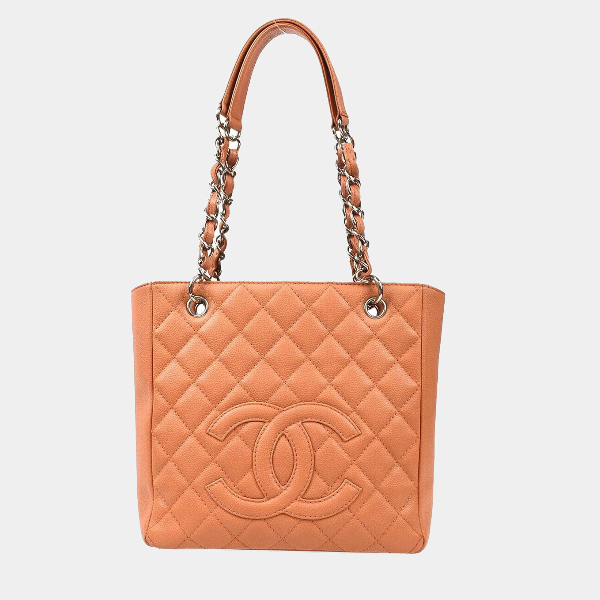 Chanel Pink Calfskin Petite Shopping Tote Handbag 