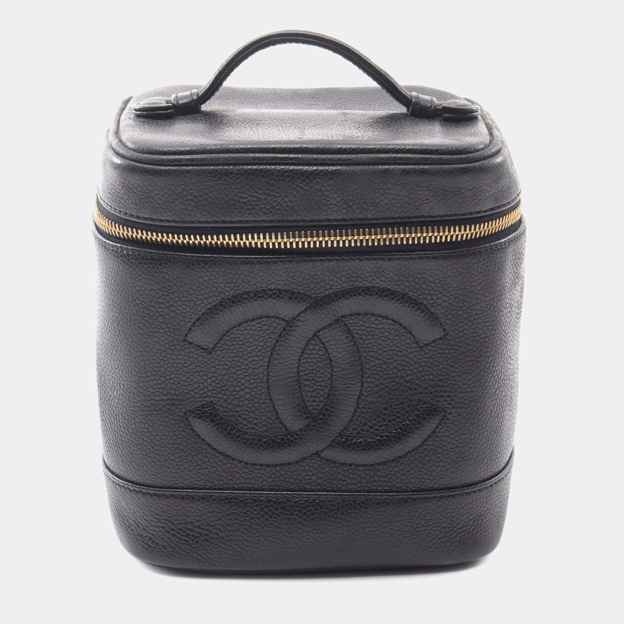 Chanel Black CC Caviar Vanity Case