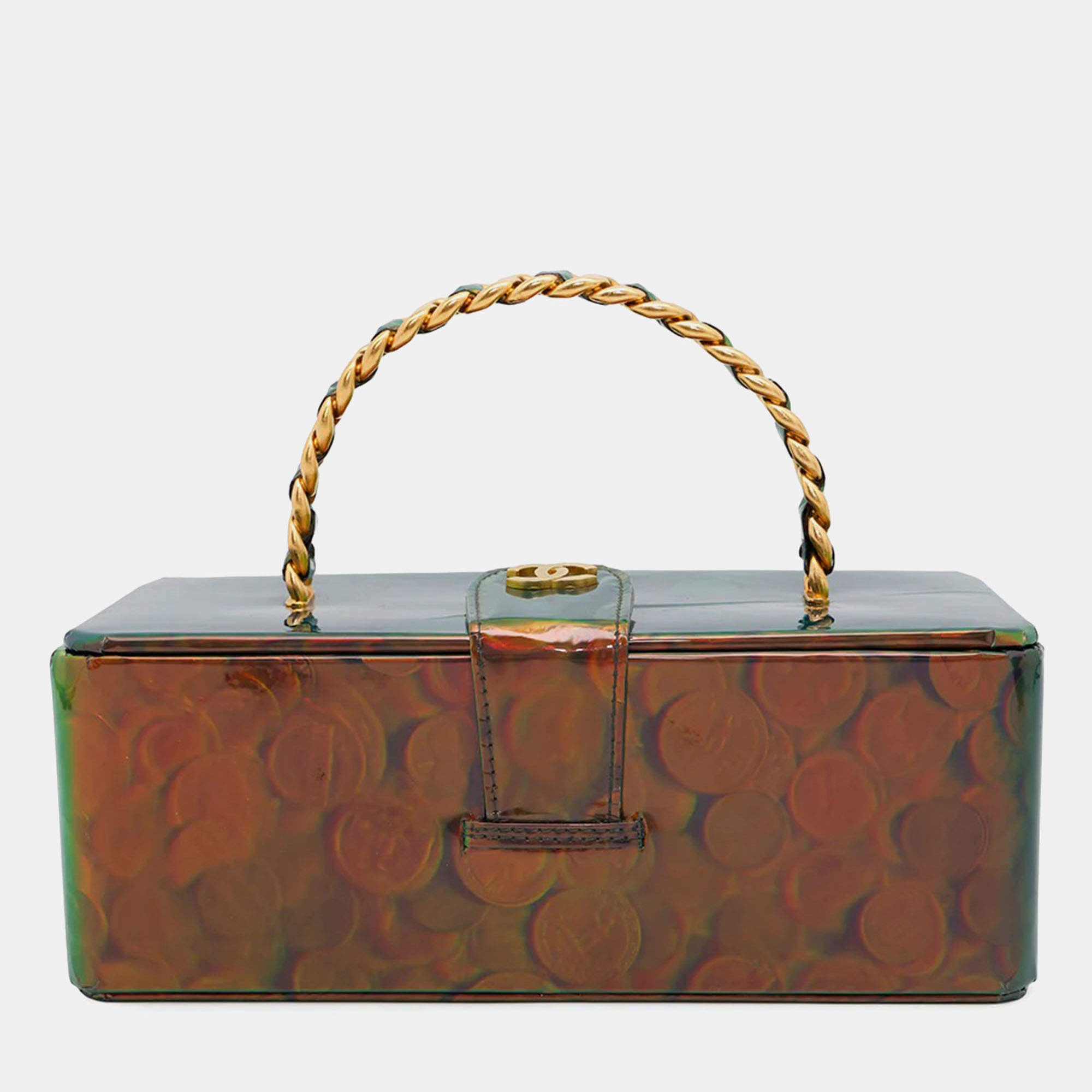 Chanel Multicolor Patent Leather Coin Motif 3D Hologram Chain Handbag