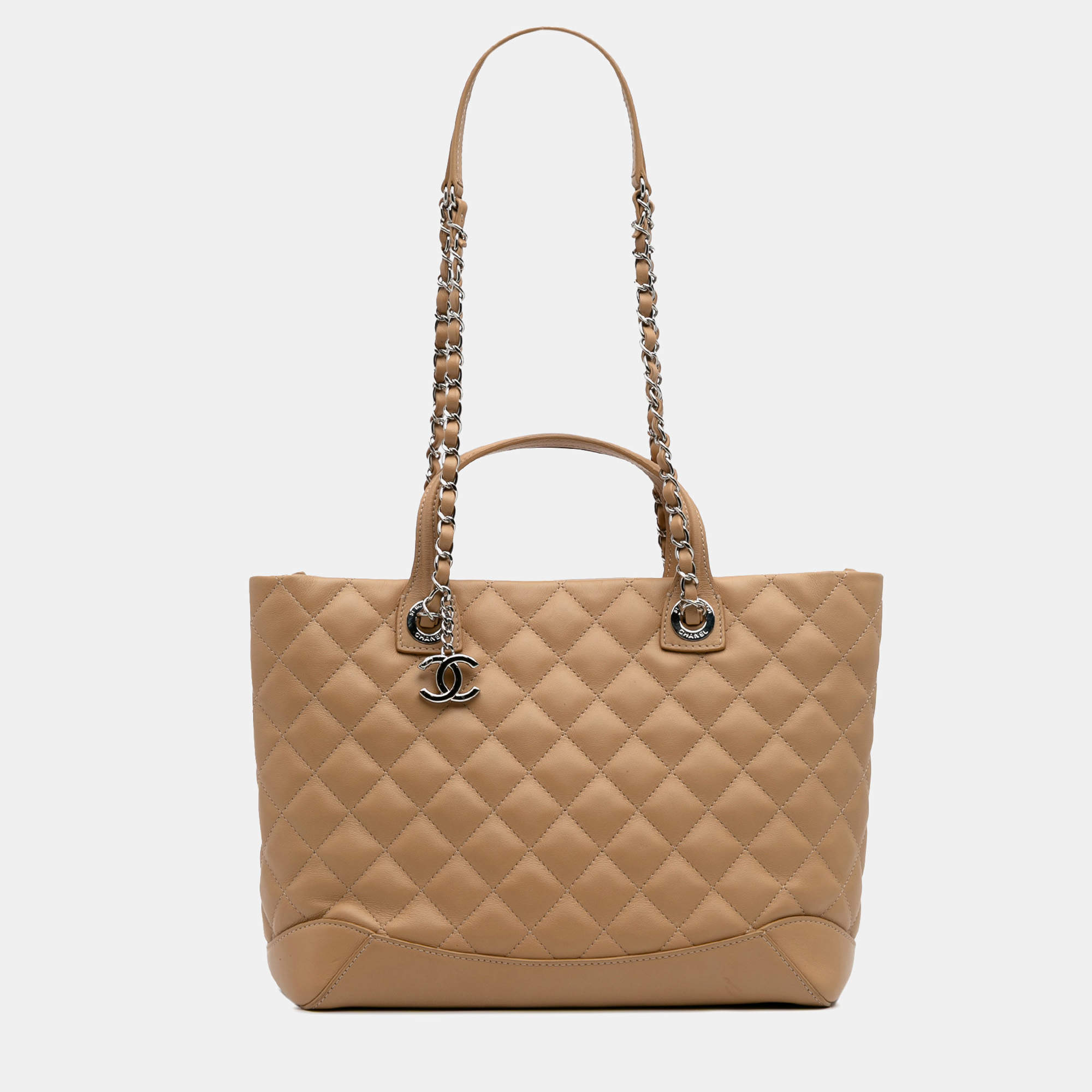 Chanel Brown Small Quilted Calfskin Easy Shopping Tote
