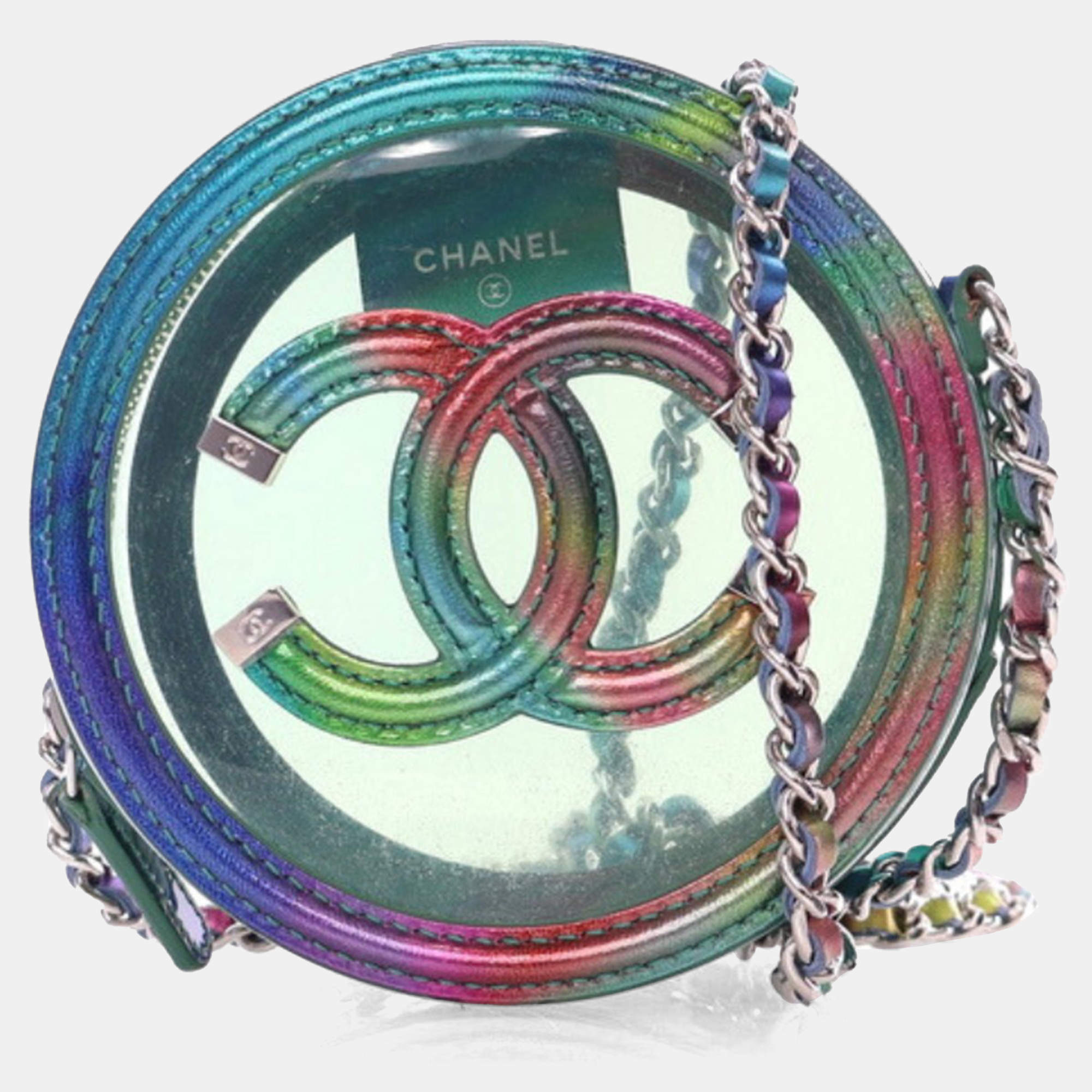 Chanel Multicolor PVC Round Filigree Clutch With Chain