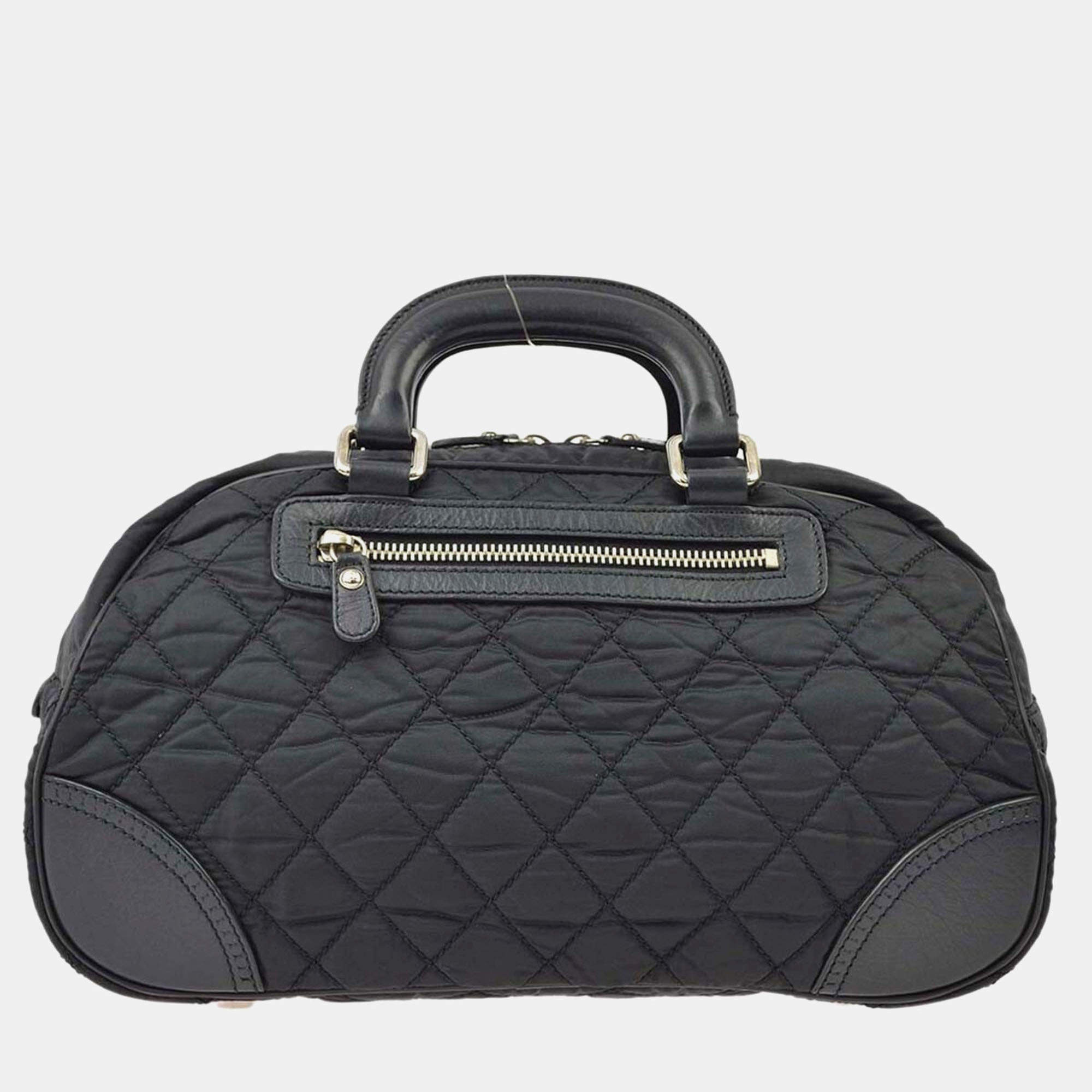 Chanel Black Nylon and Calfskin Paris-New York Duffle Bag