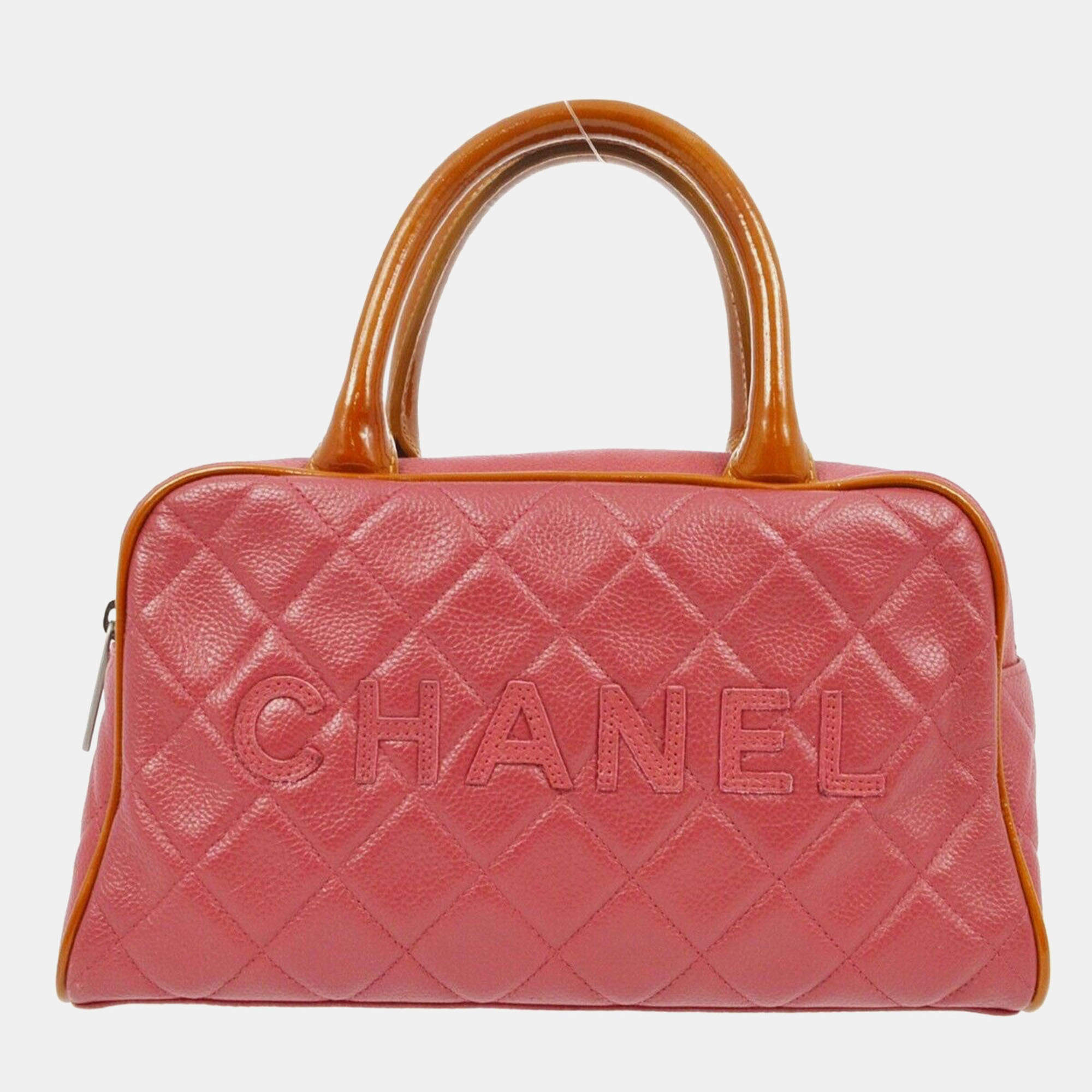 Chanel Pink Quilted Calfskin Bowling Bag