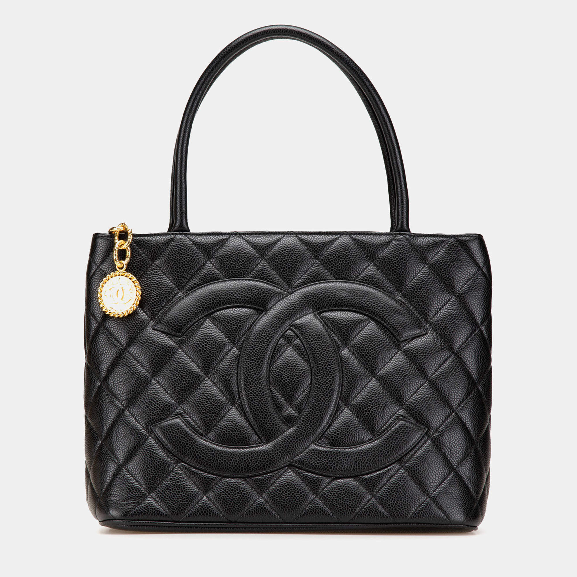 Pre Owned Chanel Black Caviar Medallion Tote