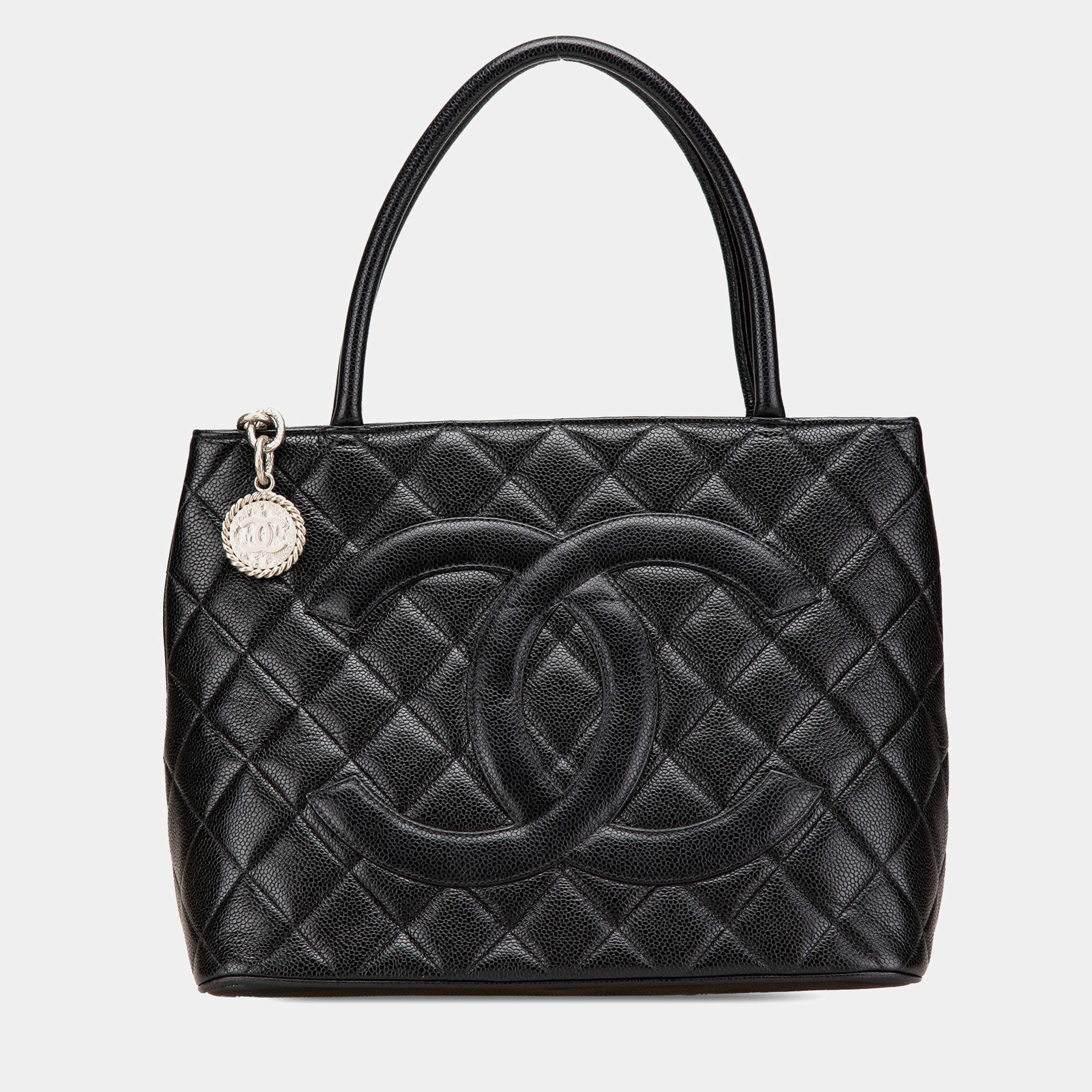 Chanel Black Caviar Medallion Tote