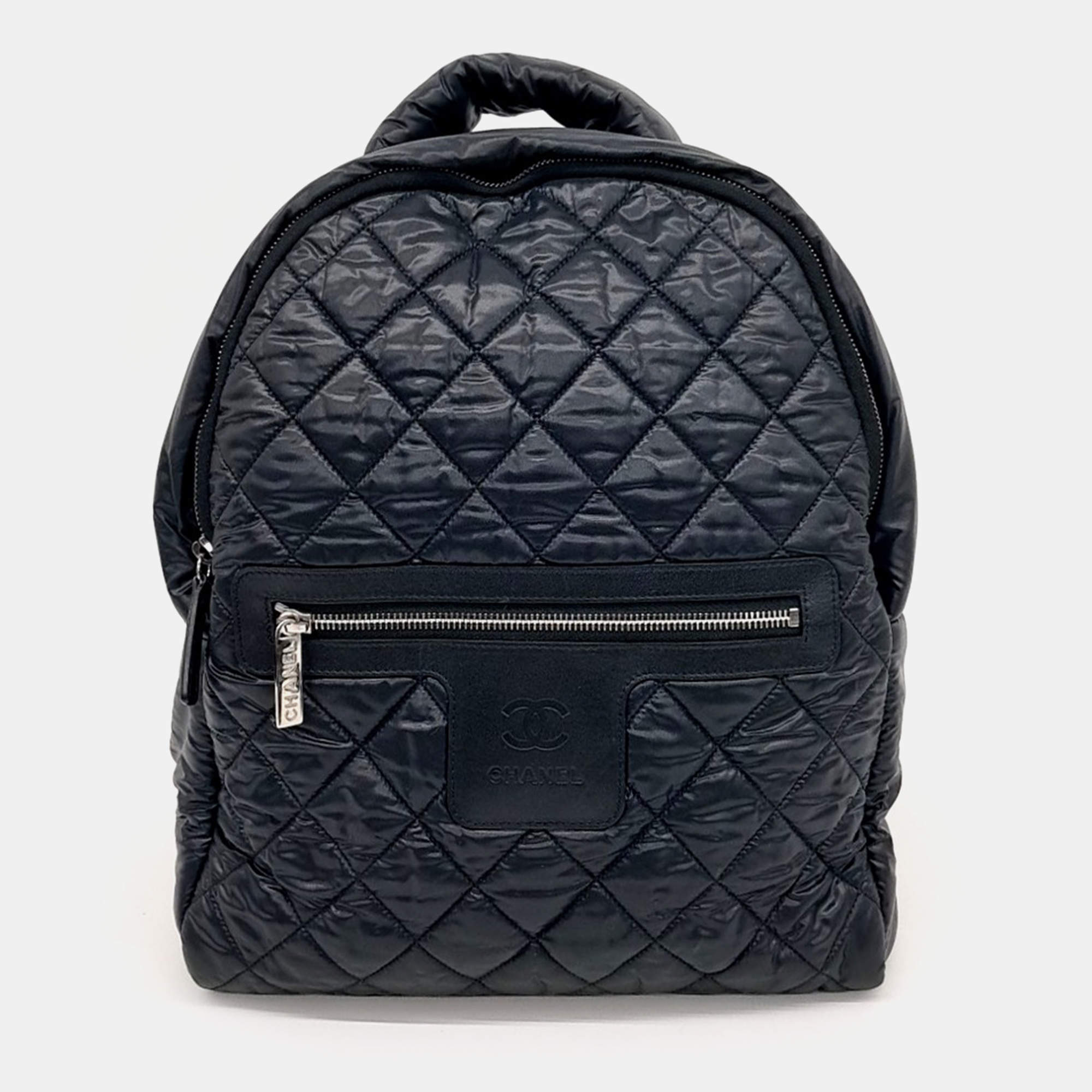 Chanel Black Leather and Nylon Chanel Black Fabric Cocoon Backpack bag