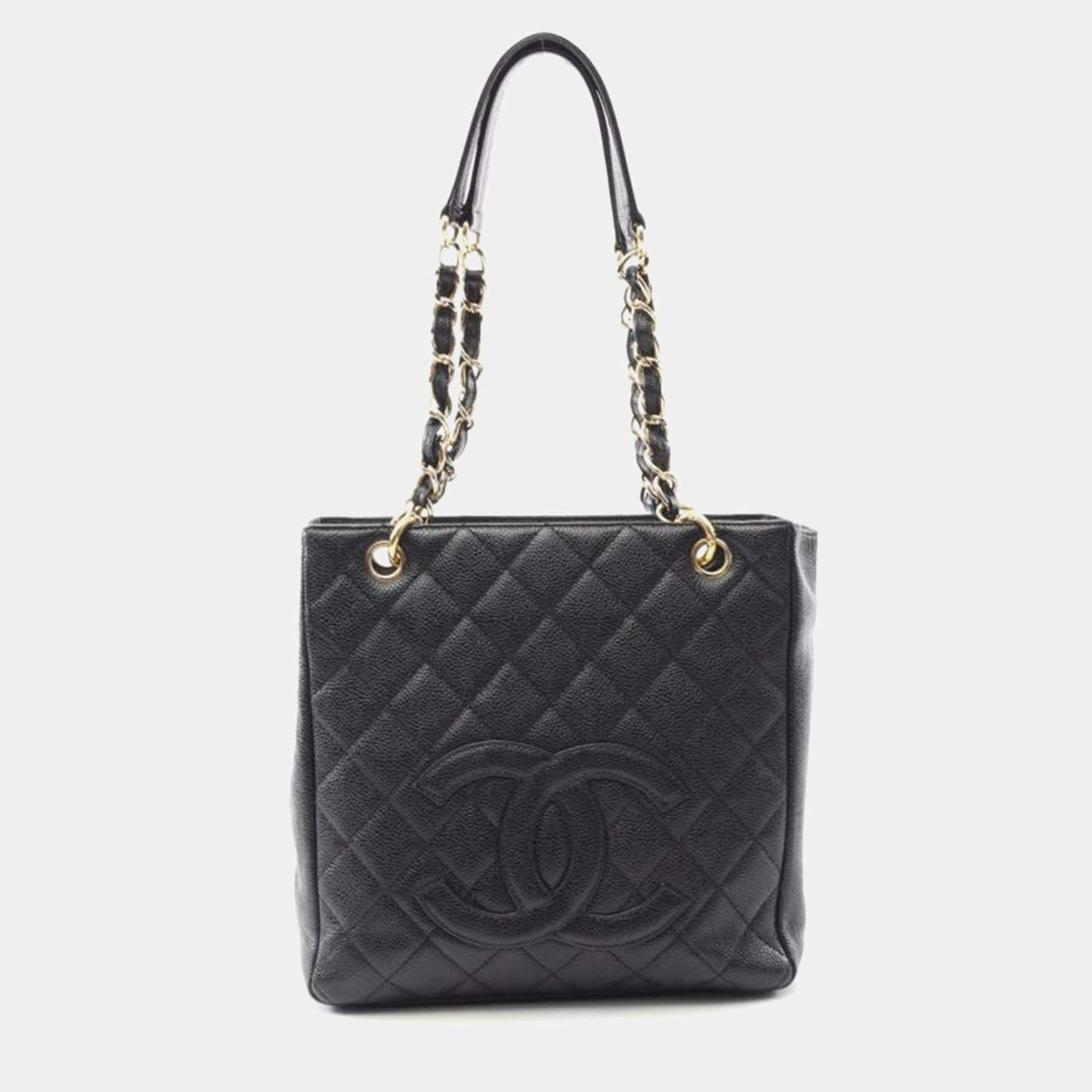 مملوكة مسبقًا Chanel Black Leather PST Chain Shoulder Bag