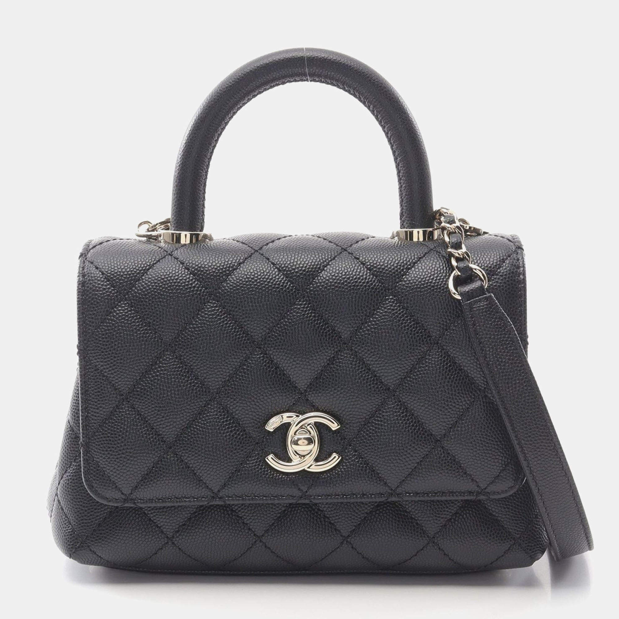 Chanel Black Leather Coco Handle XXS Shoulder Bag  