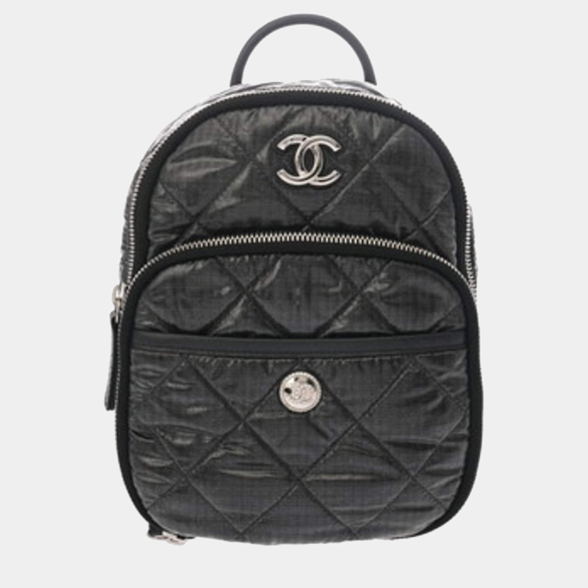 Chanel Coco Neige Collection Black Nylon Backpack 