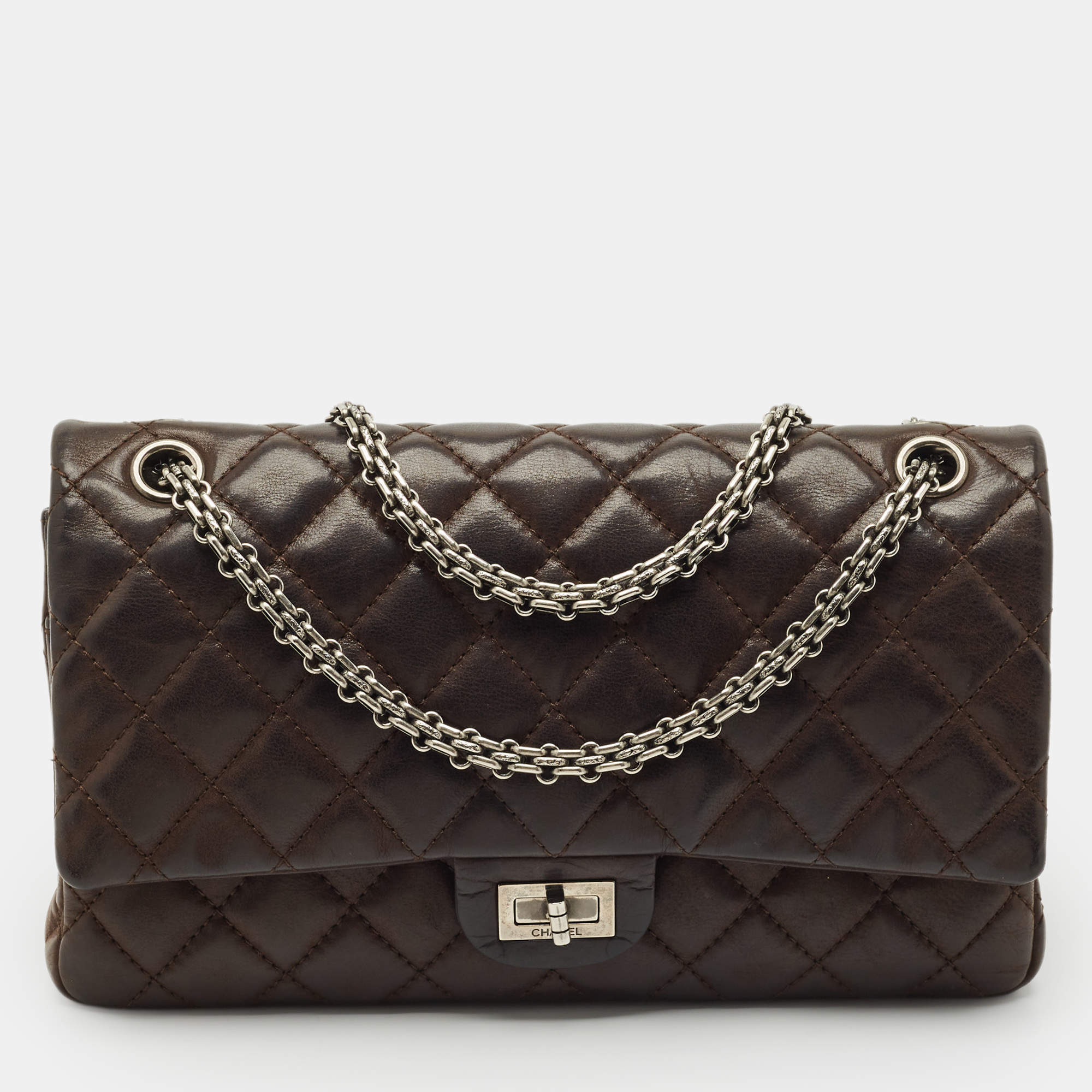 Chanel Choco Brown Quilted Iridescent Leather 226 Reissue 2.55 Flap Bag