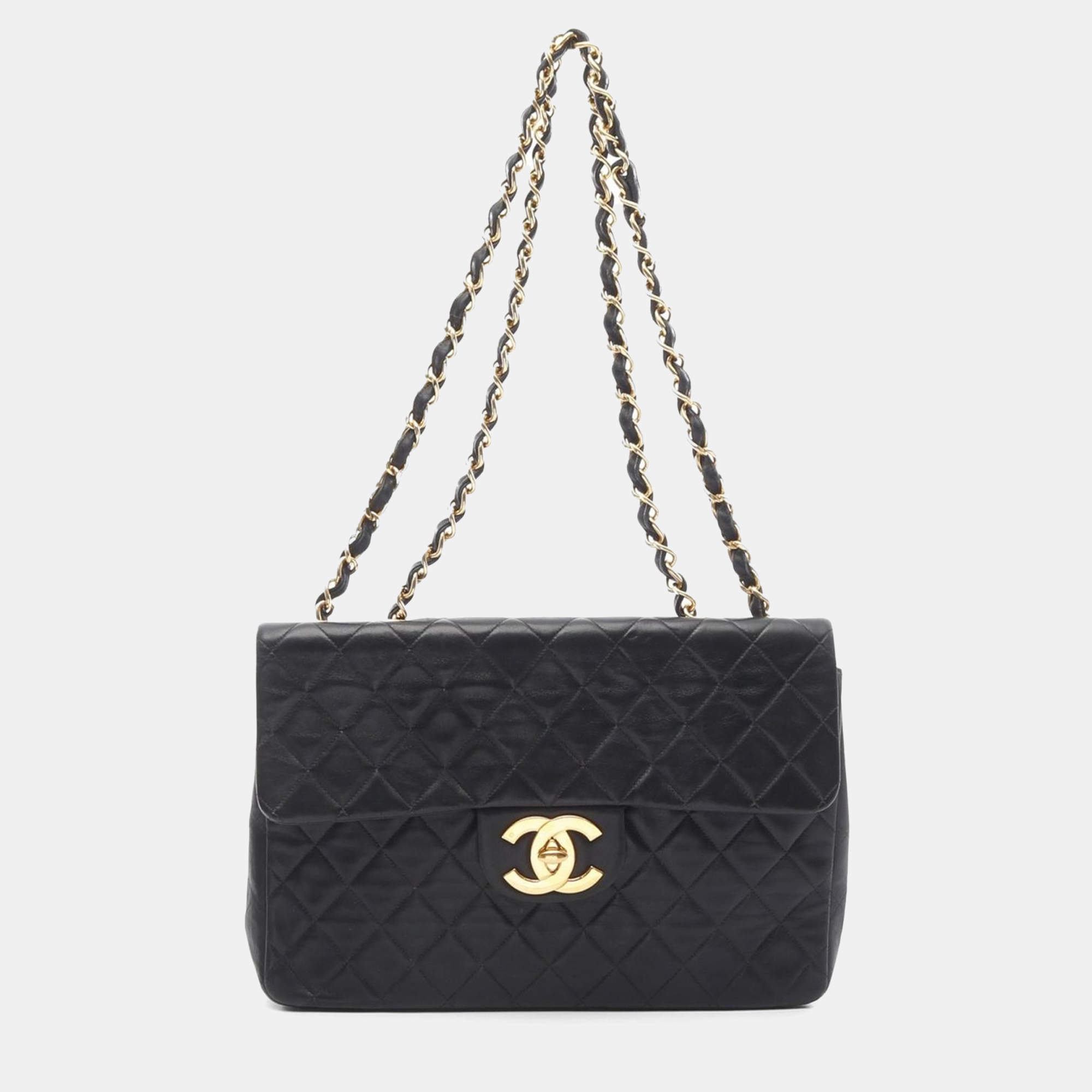 Chanel Flap Black Lambskin Shoulder Bag