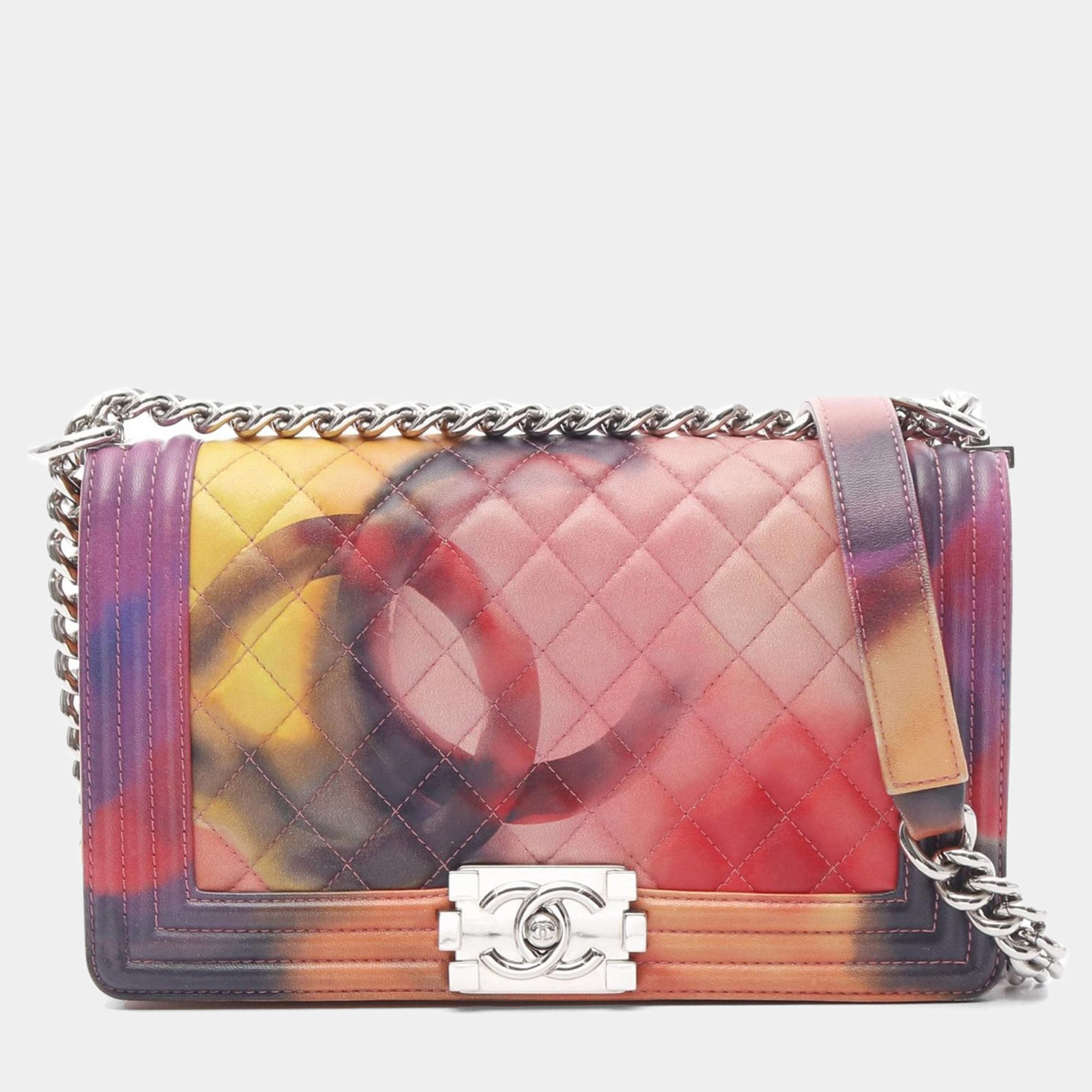 Chanel Boy Multicolor Lambskin Shoulder Bag