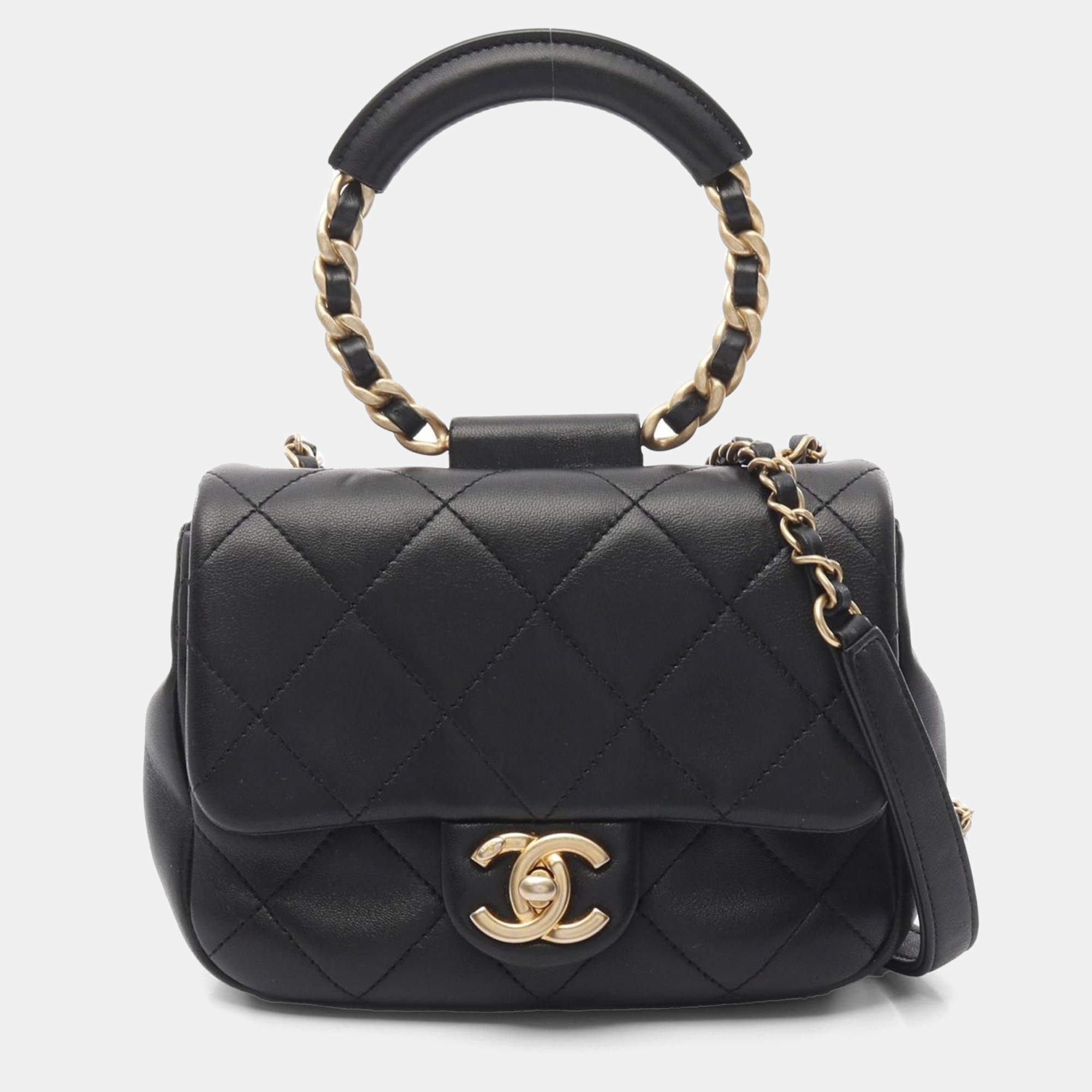 مملوكة مسبقًا  Chanel In-the-Loop CC Black Lambskin Sheep Leather Shoulder Bag