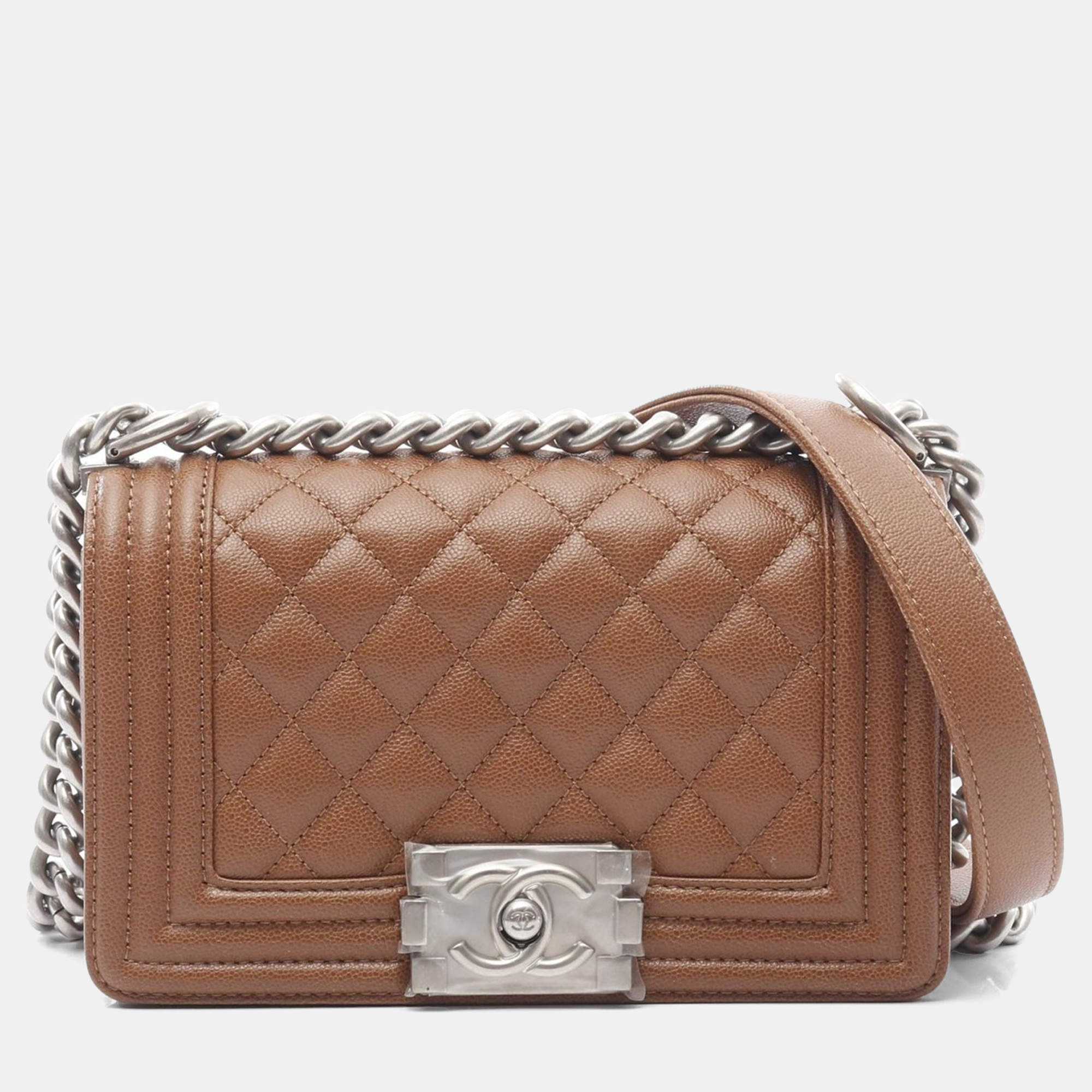 Chanel Boy Small Brown Leather Shoulder Bag