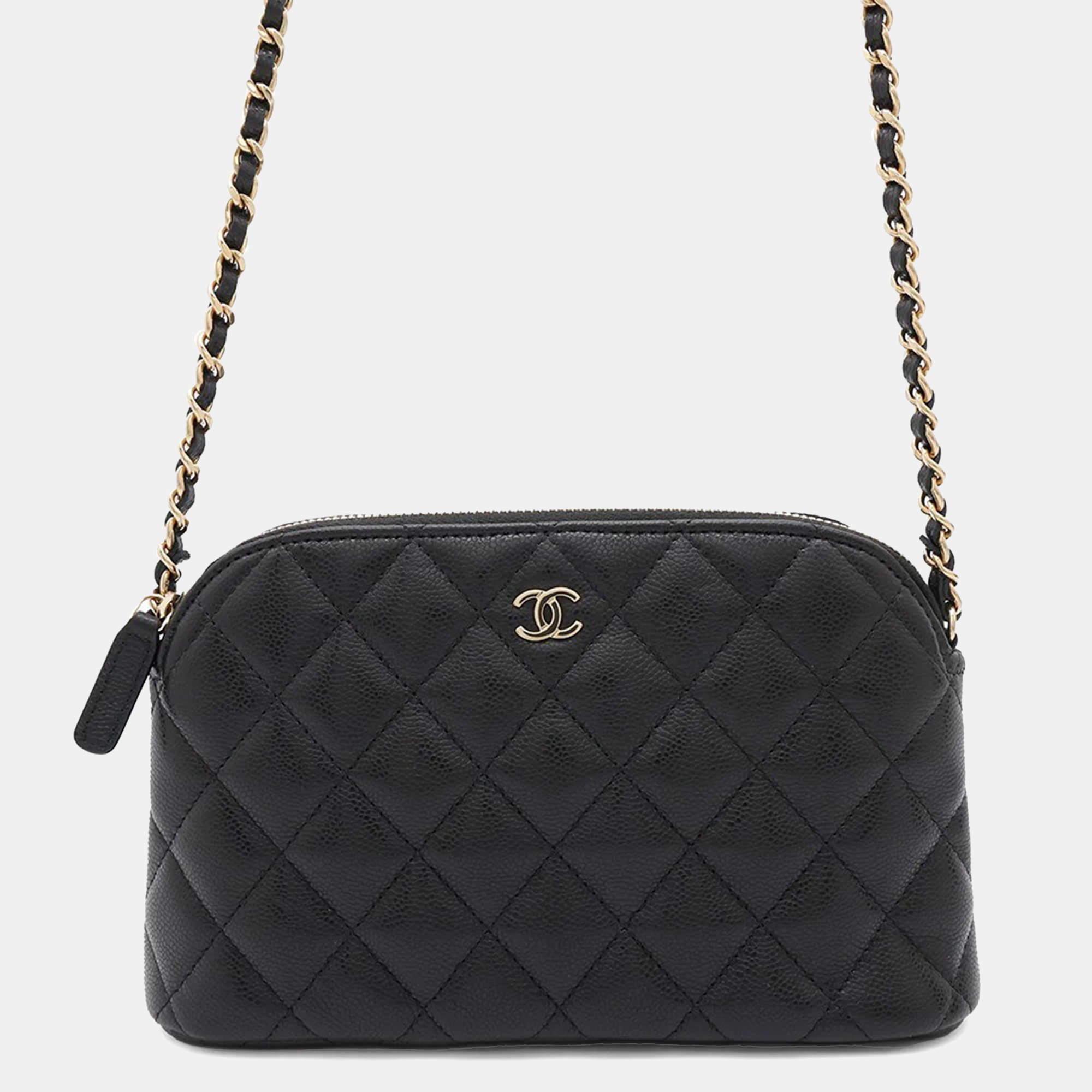 Chanel Matelasse Chainclutch Bag Black Caviar Leather