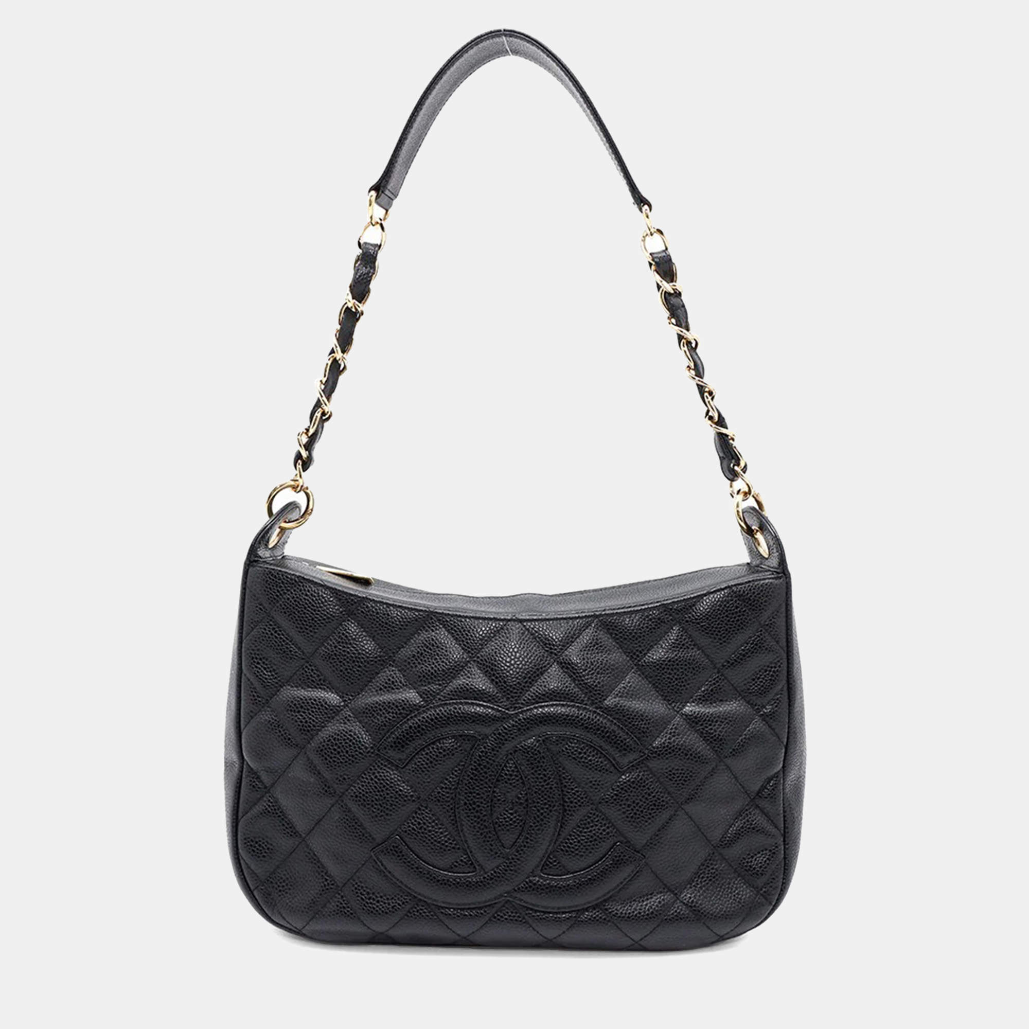 Chanel Matelasse One Belt Bag Black Caviar Leather