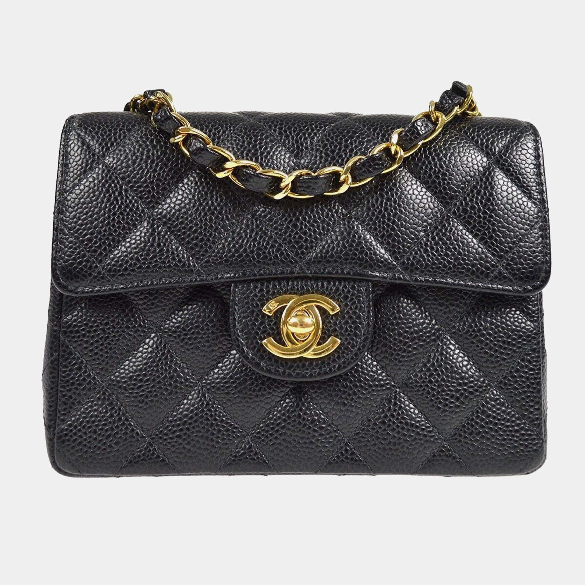 Chanel Classic Square Flap Mini Black Calfskin Bag