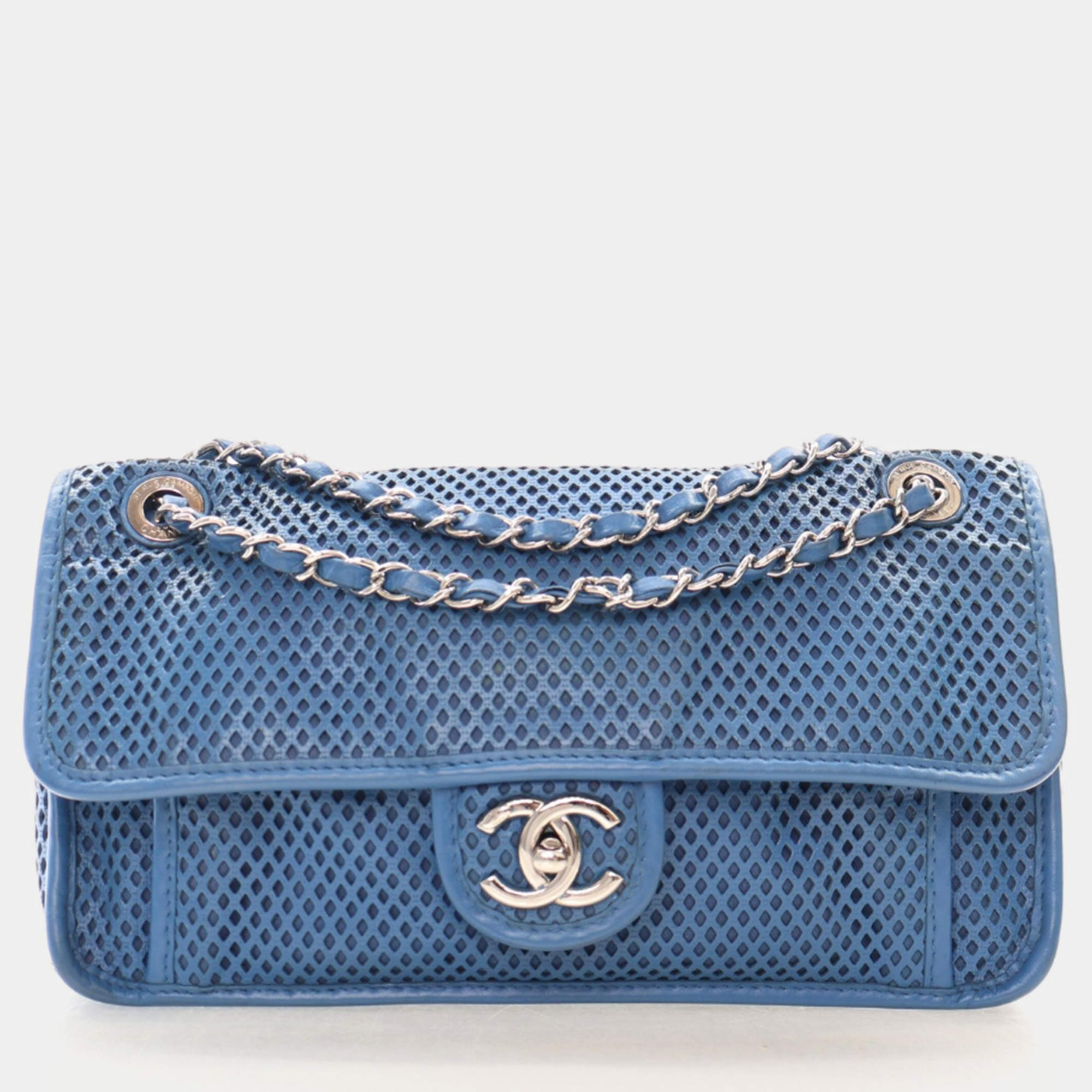 Chanel Up In The Air Medium Blue Calfskin Shoulder Bag