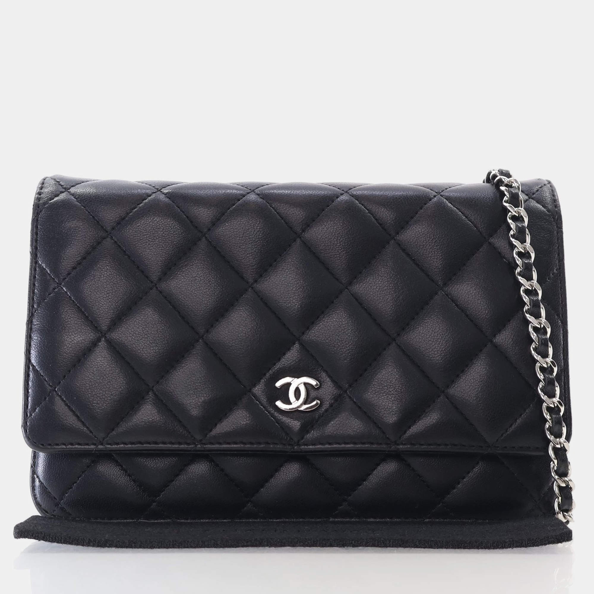 Chanel Black Lambskin Wallet On Chain (WOC)