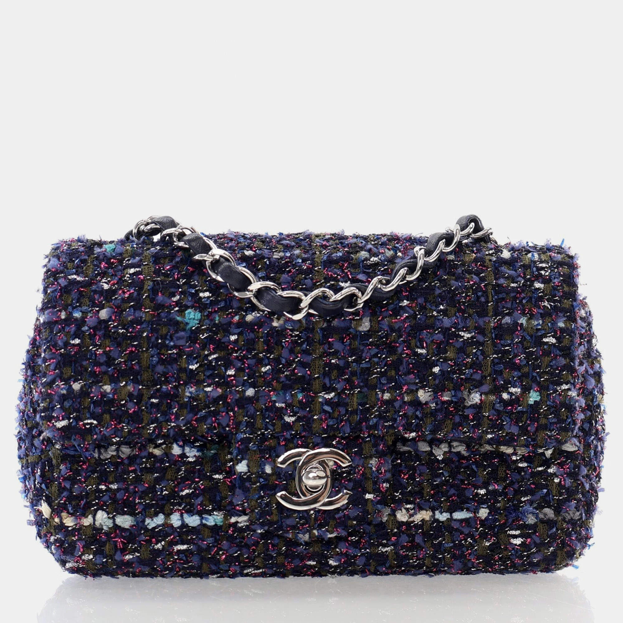 Chanel Mini Multicolor Tweed Rectangular Flap Bag