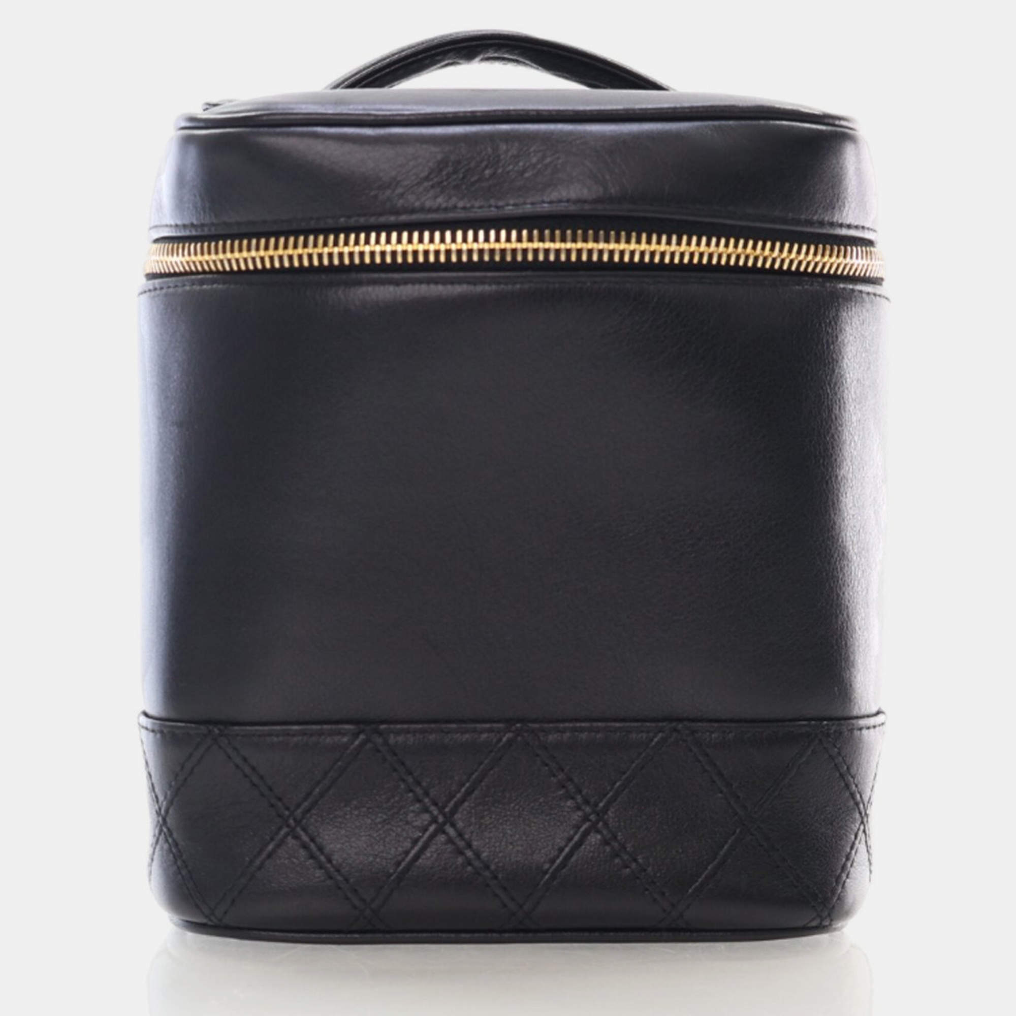 Chanel Vintage Vanity  Black Calfskin Bag