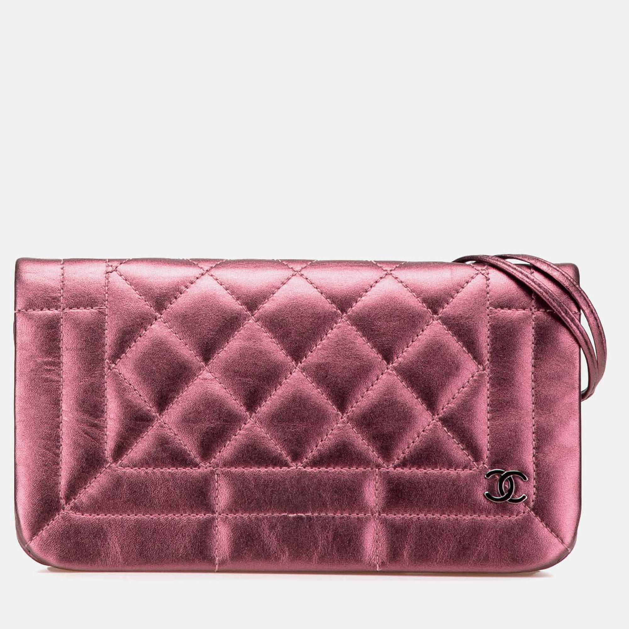 Chanel Purple CC Quilted Iridescent Calfskin Full Single Flap