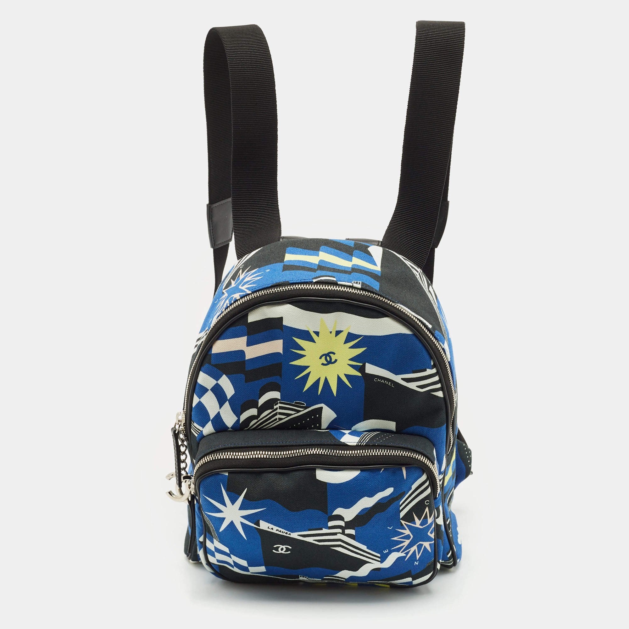 Chanel Blue/Black Canvas Cruise Line Backpack