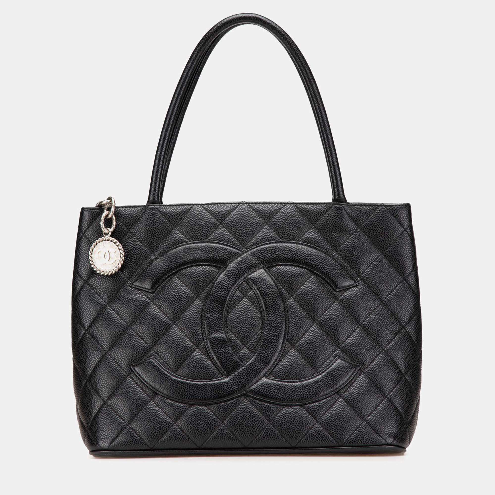 Chanel Black Caviar Medallion Tote
