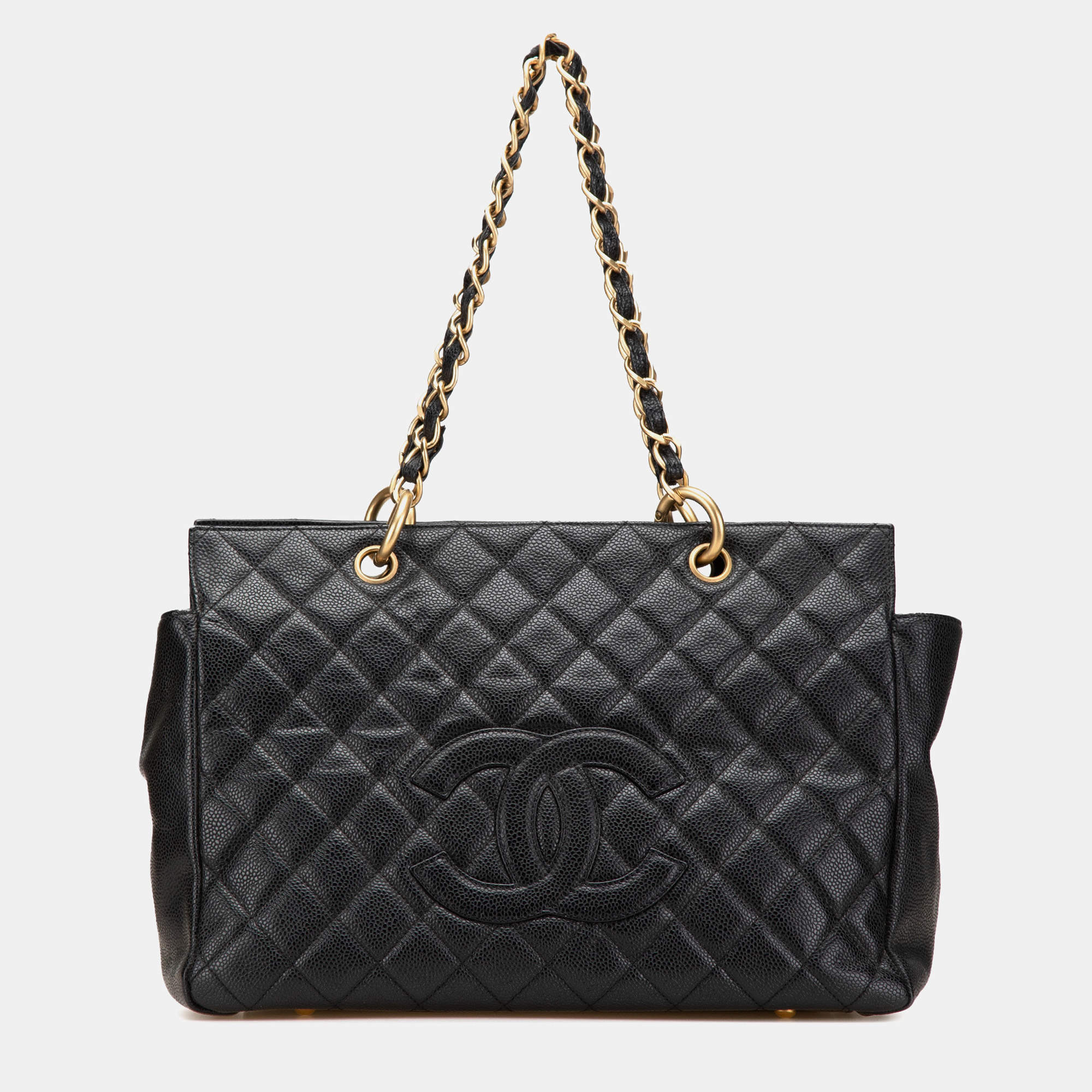 Chanel Black Grand Quilted Caviar Timeless Shopping Tote