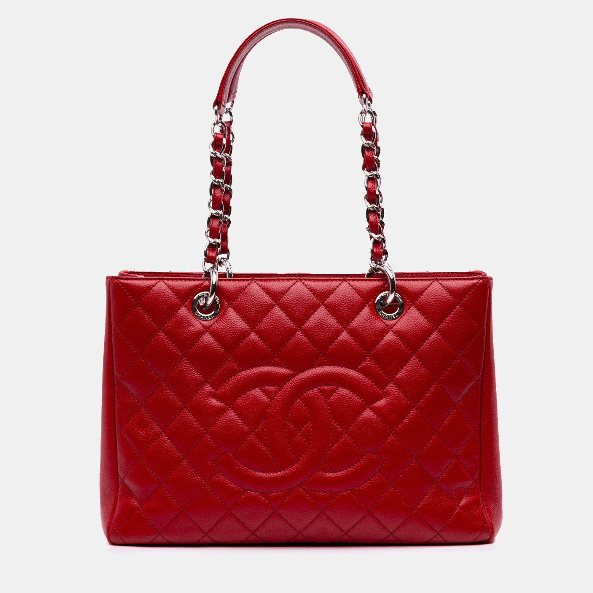 Chanel Red Caviar Grand Shopping Tote