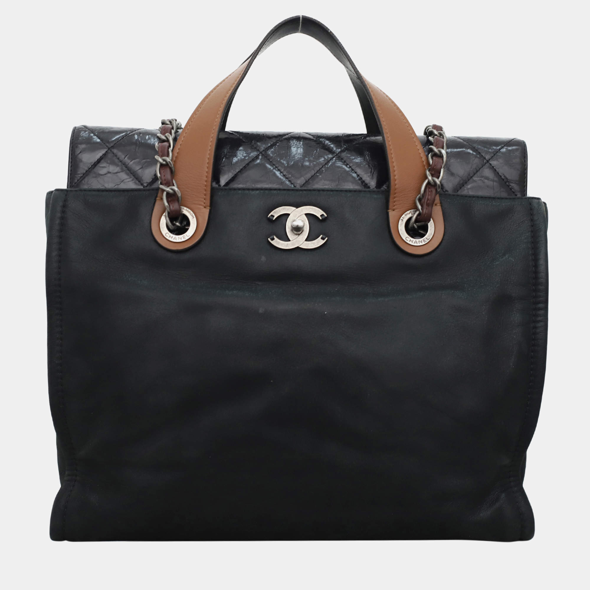 Chanel  In The Mix Black Leather Shoulder Bag