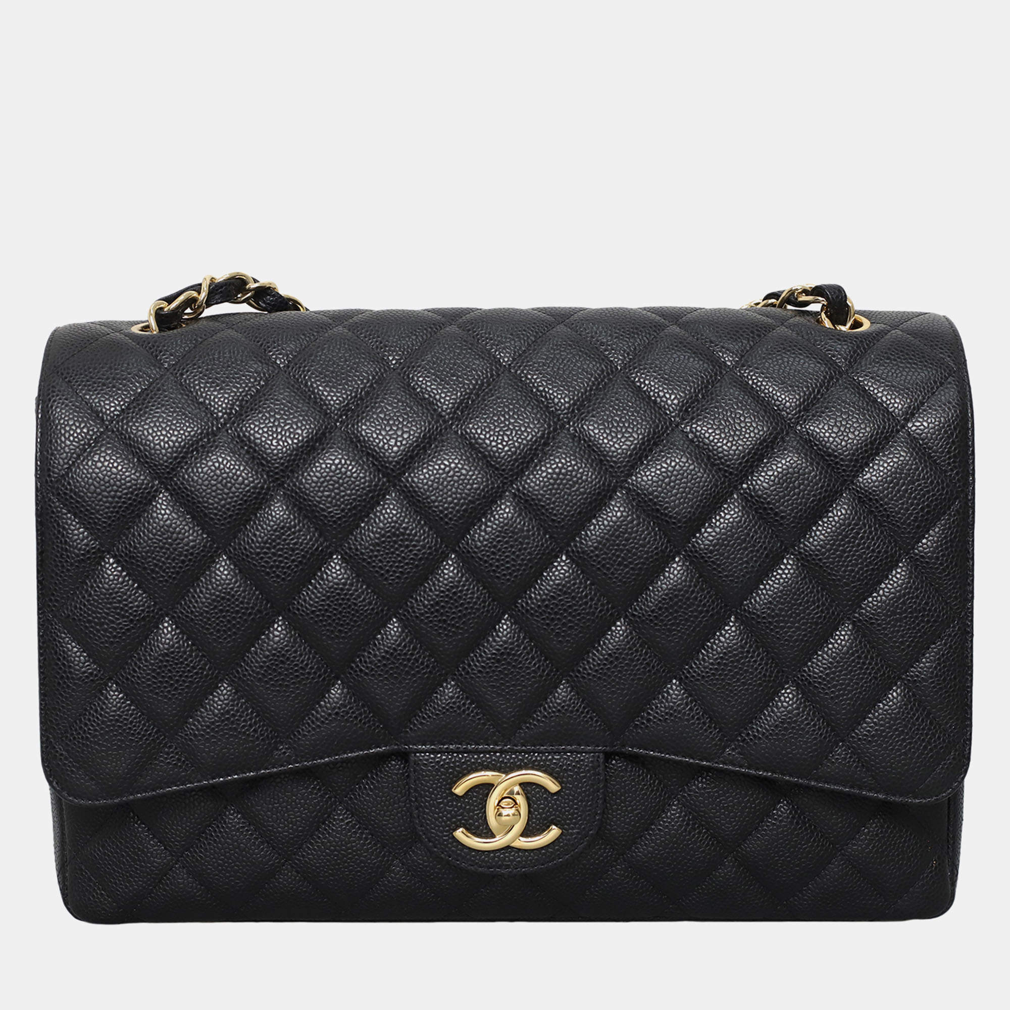 Chanel Maxi Caviar Black Double Flap Bag