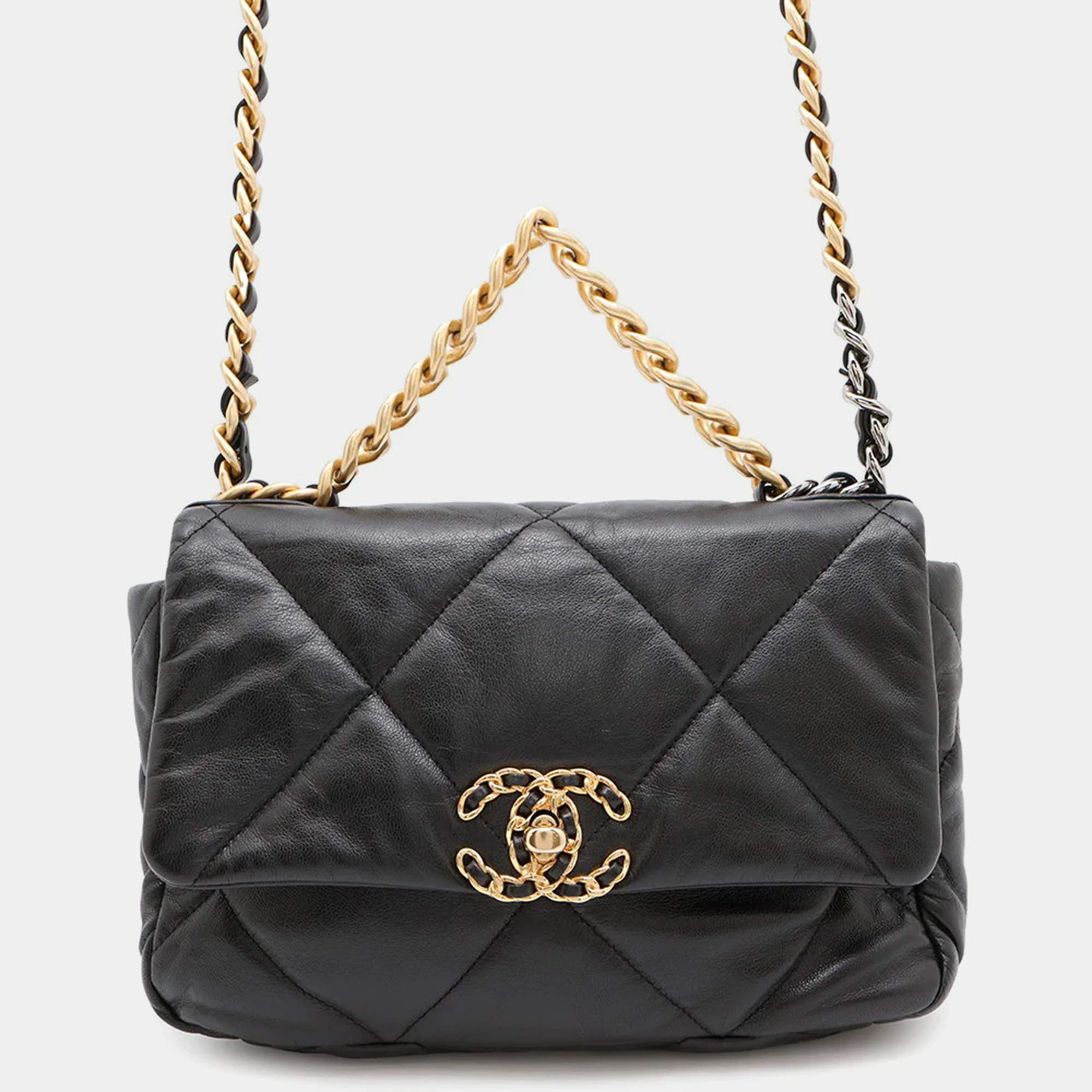 Chanel 19 Chain shoulder Bag Black Lambskin