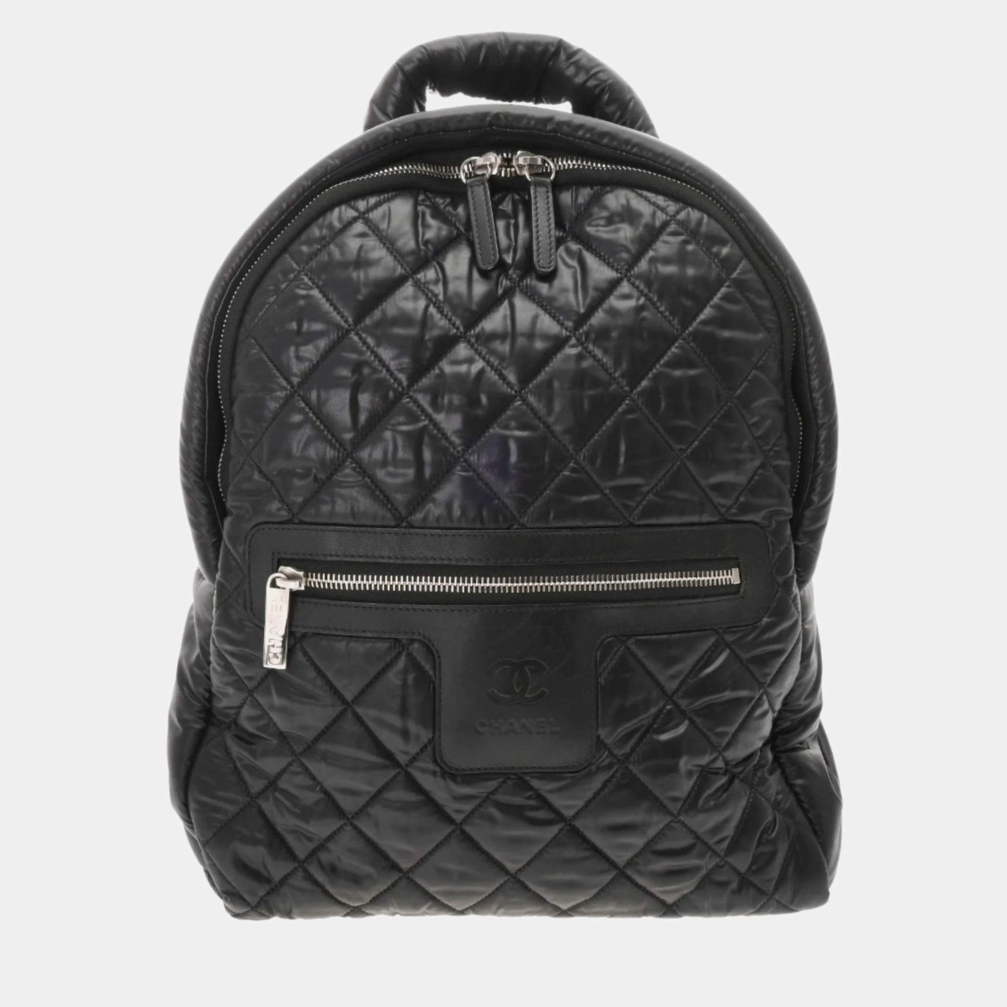 Chanel Coco Cocoon Backpack Black Nylon