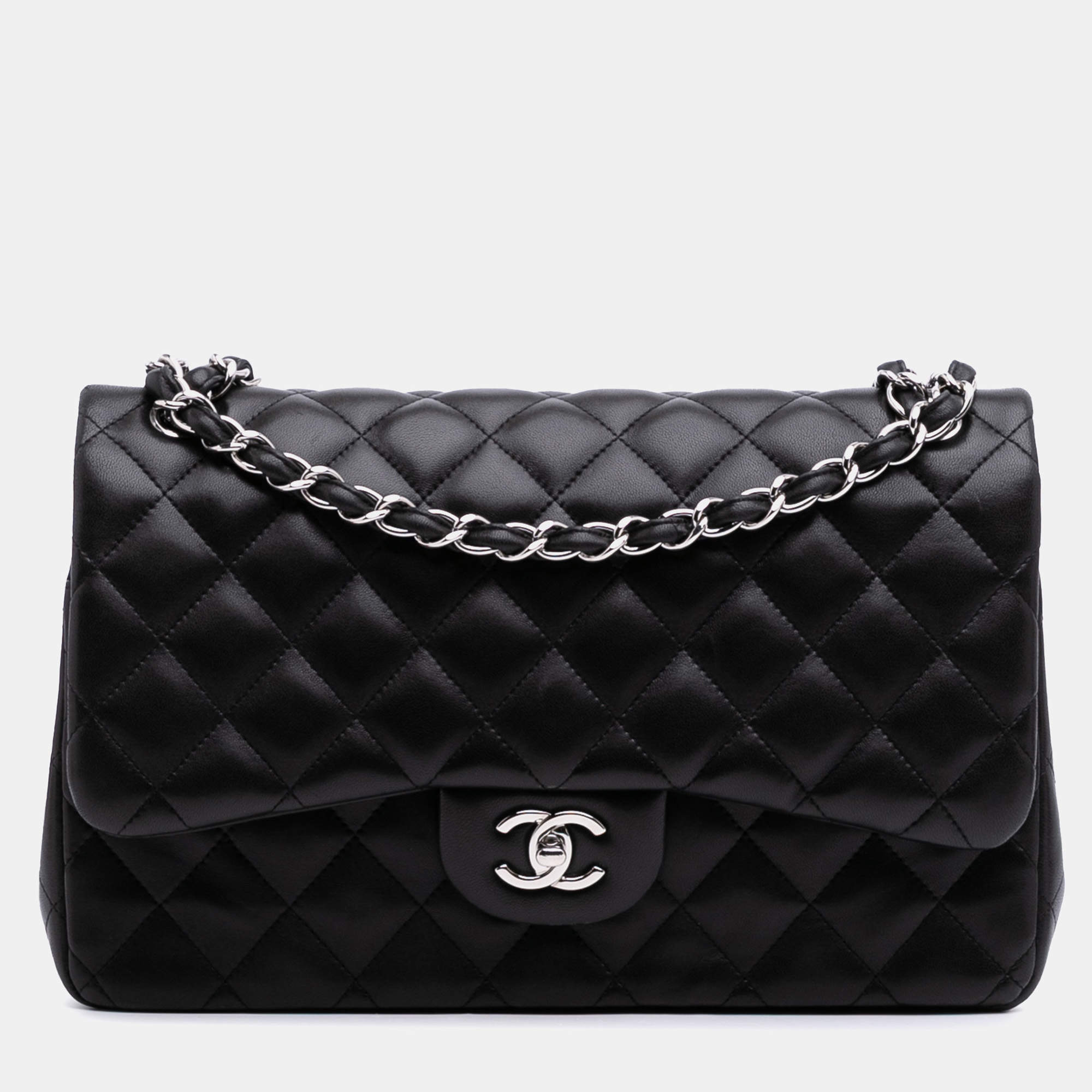 Chanel Black Jumbo Classic Lambskin Double Flap