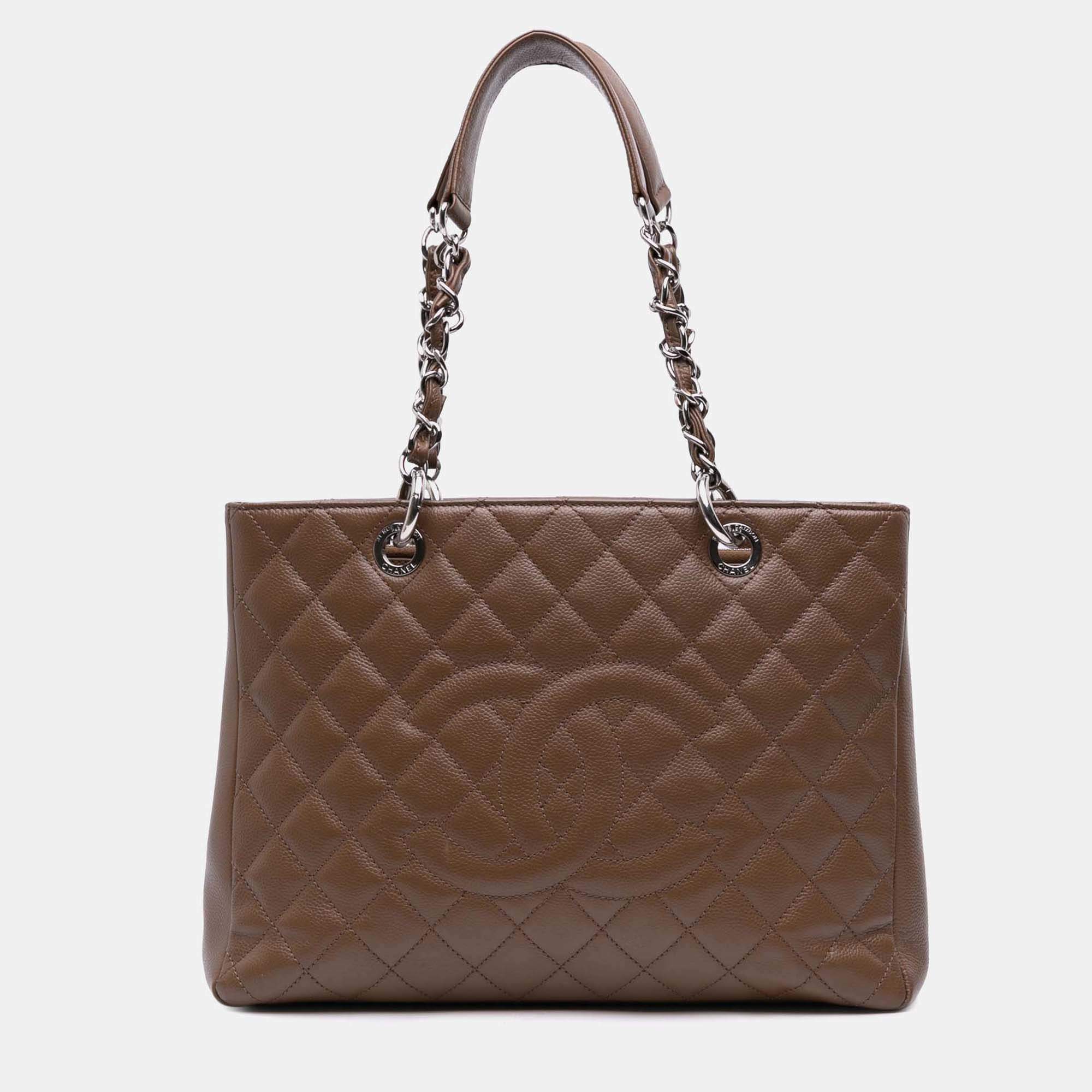 Chanel Brown Caviar Grand Shopping Tote