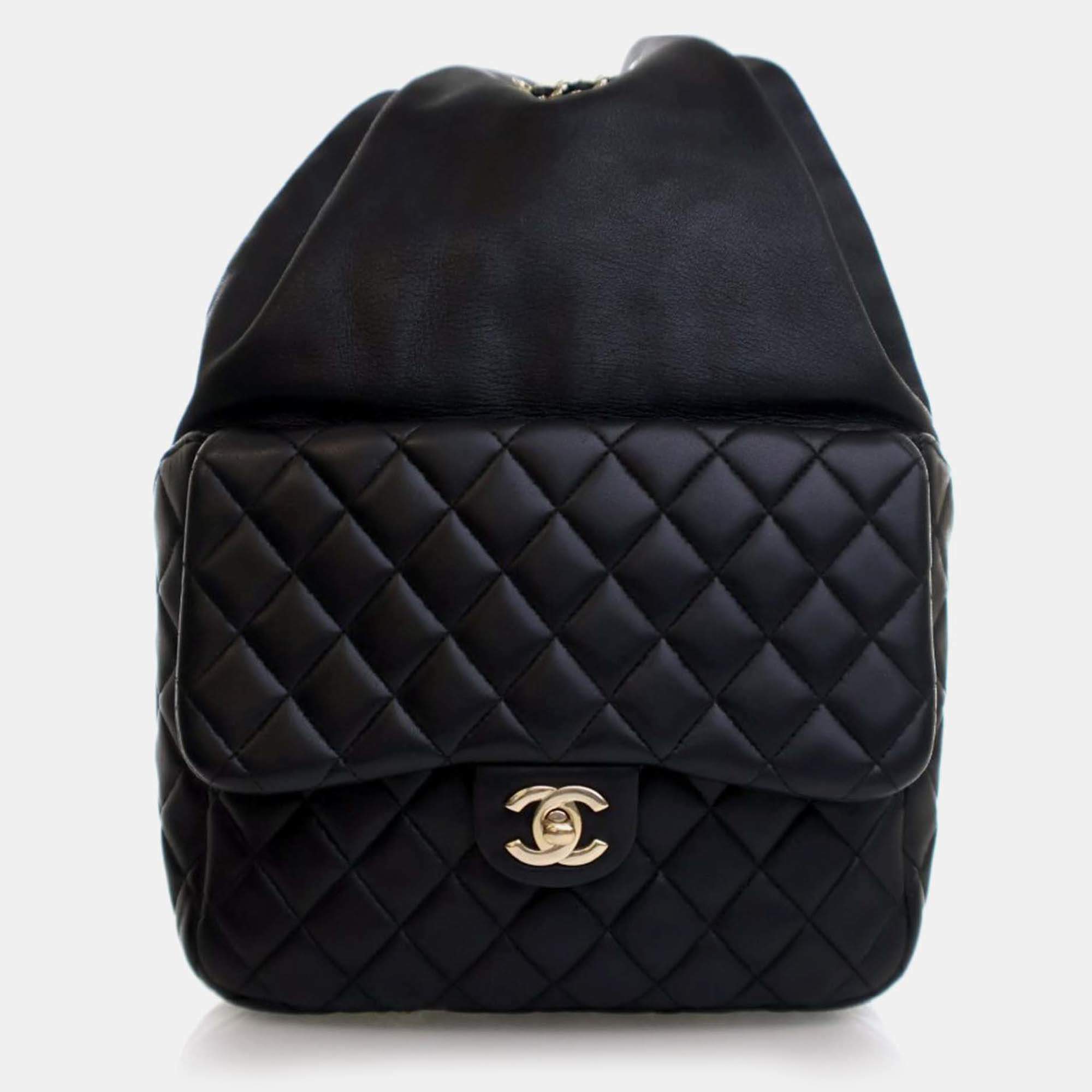 Chanel Small Black Lambskin In Seoul Backpack
