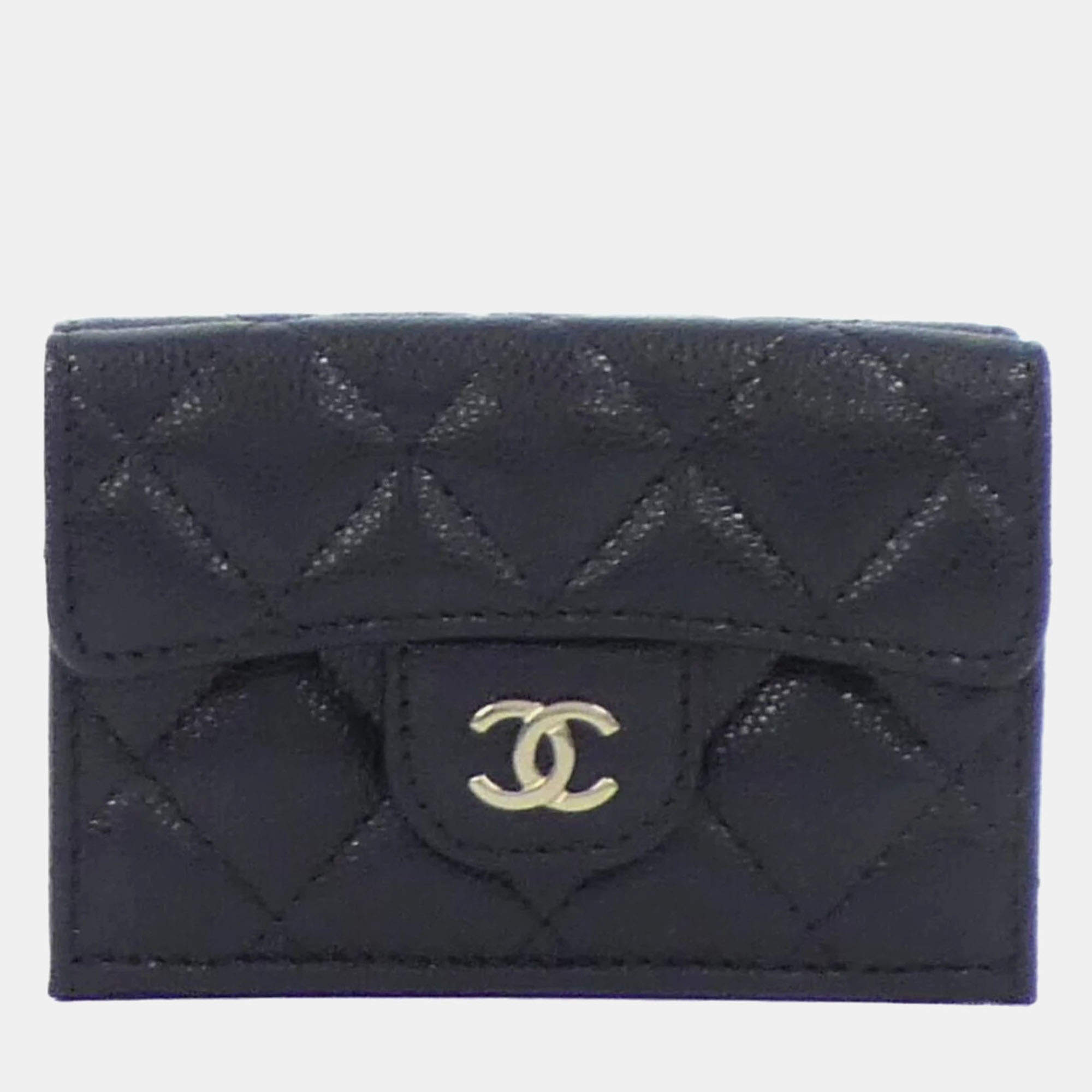 Chanel Timeless Classic Black Leather Wallet