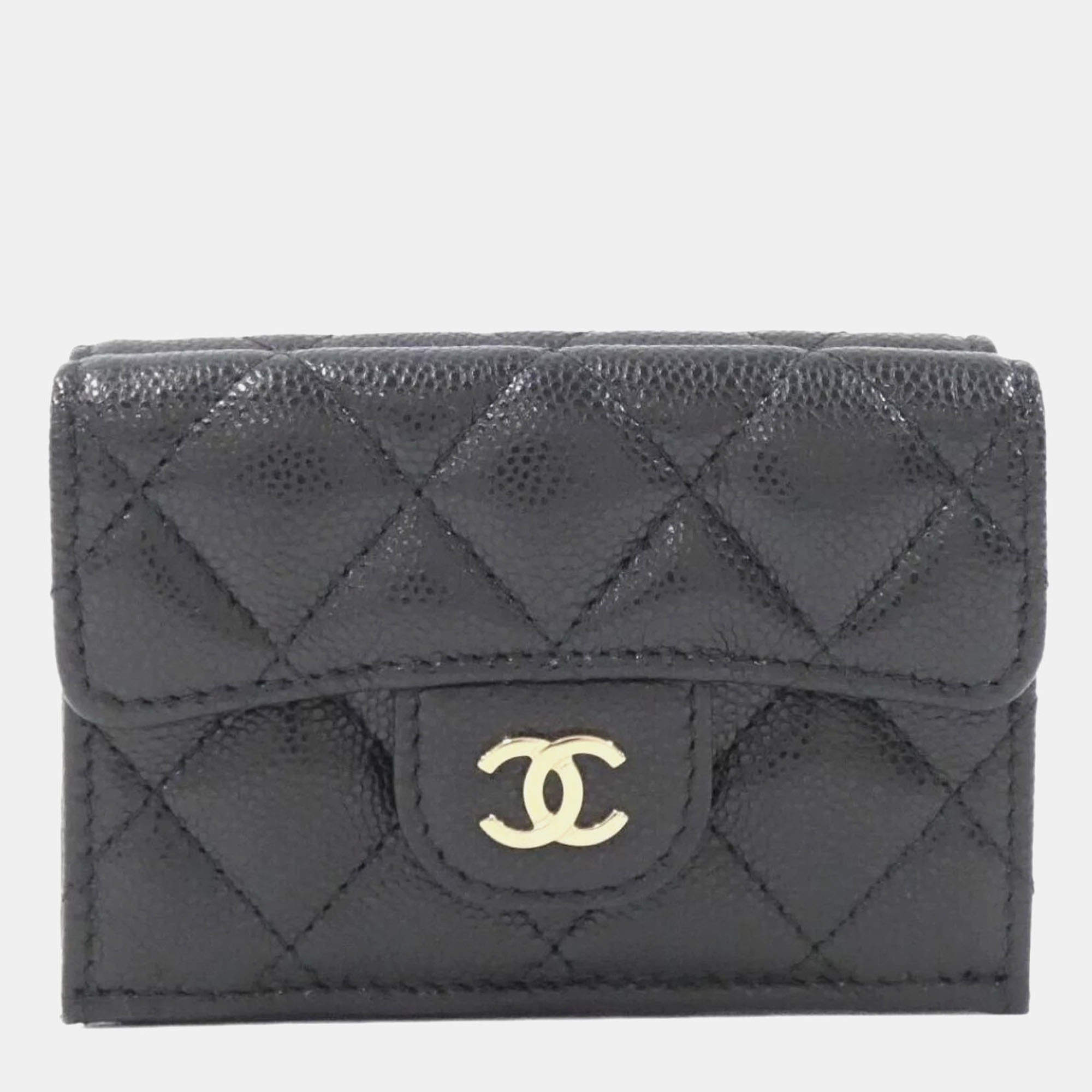 Chanel Timeless Classic Black Leather Wallet