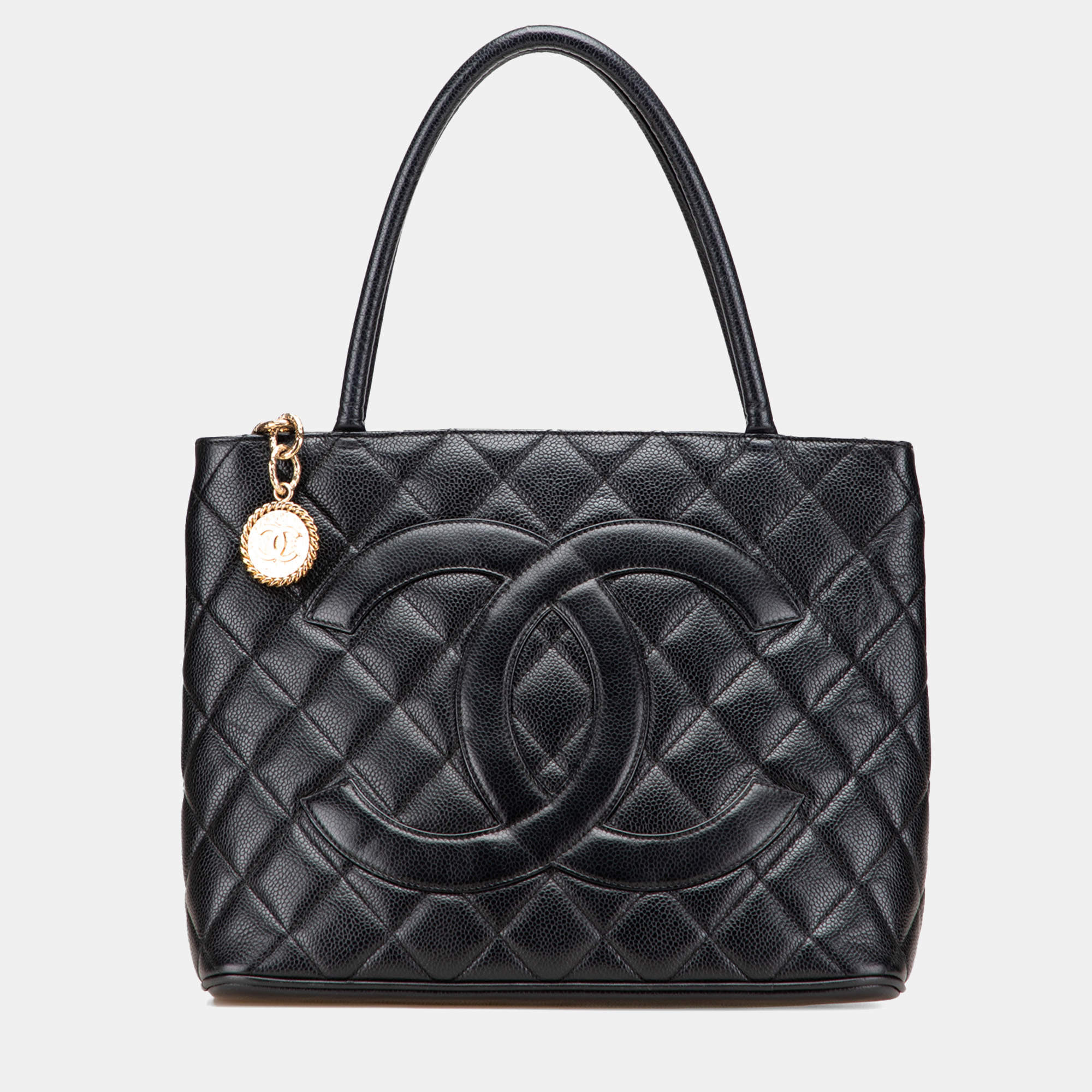 Pre Owned Chanel Black Caviar Medallion Tote
