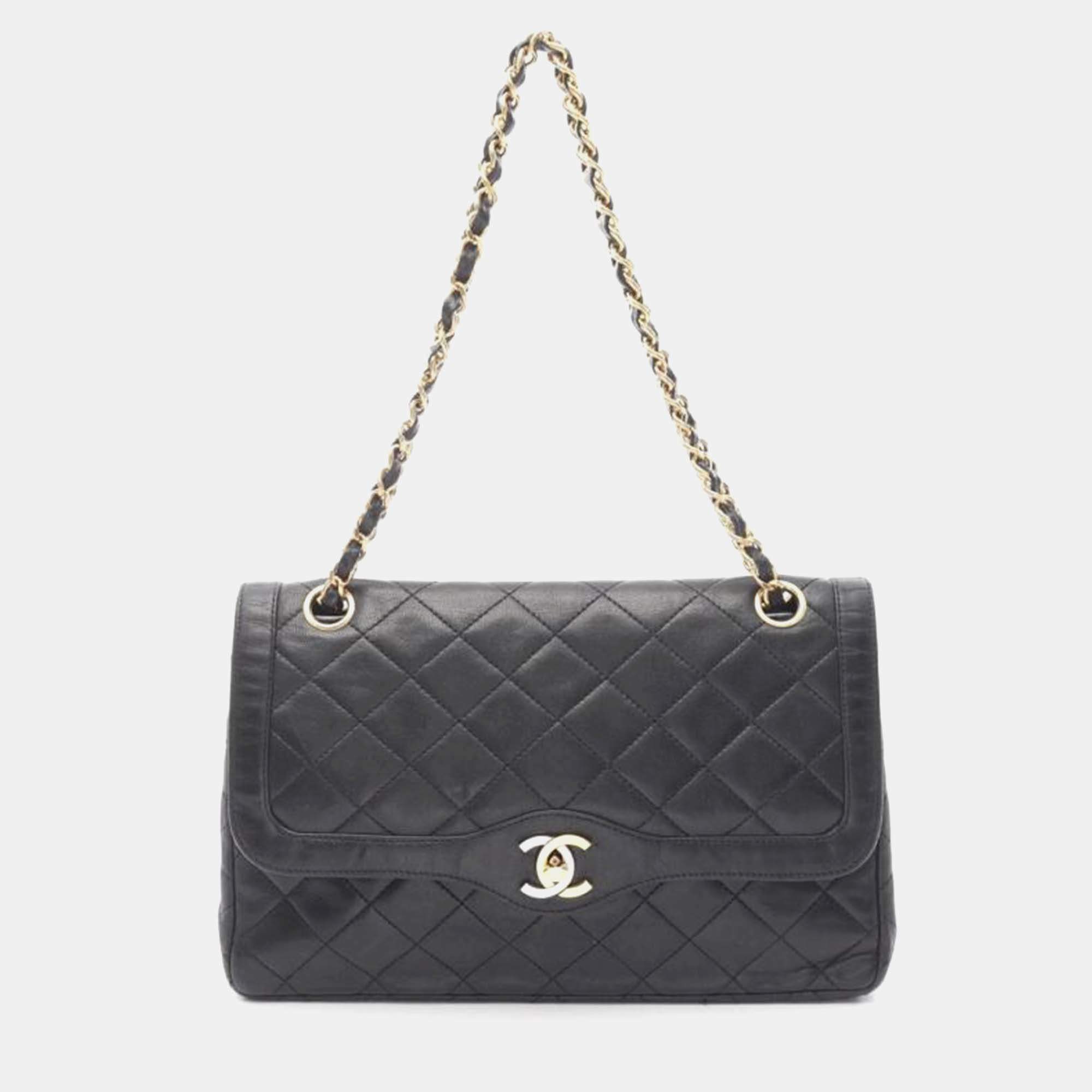 Pre Owned Chanel Matelasse Paris Limited W Flap