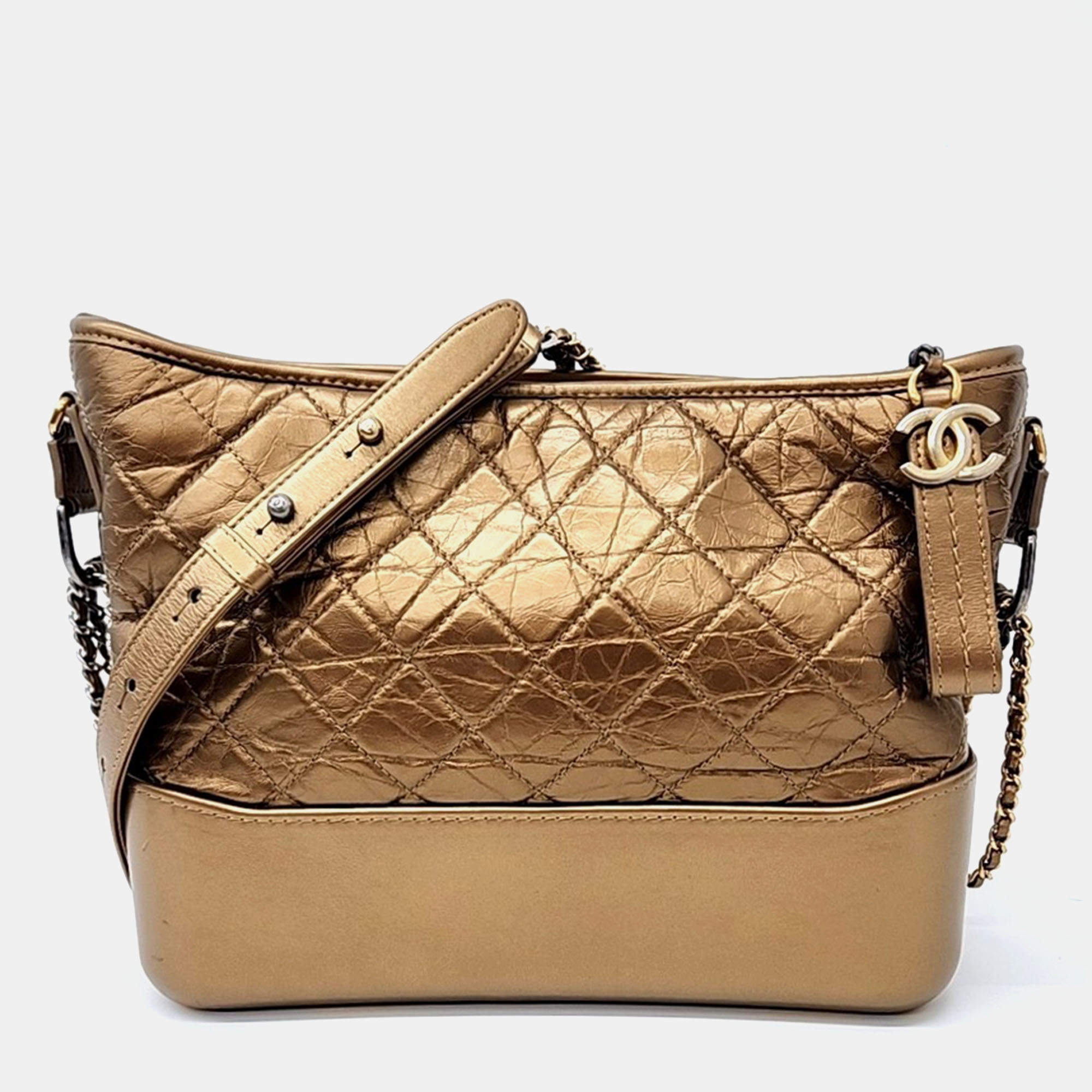 Pre Owned Chanel Leather Gabrielle Hobo Bag Medium