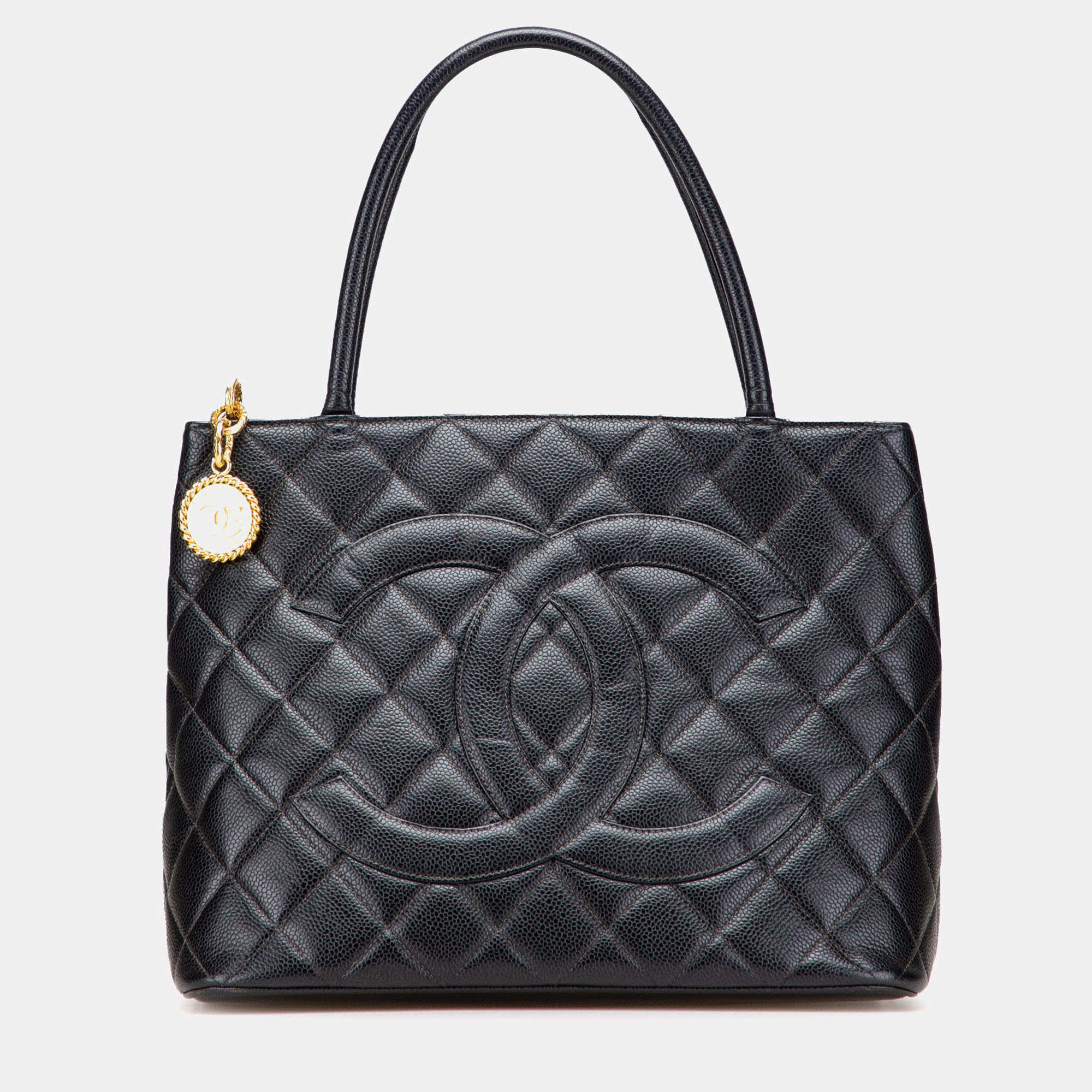 Pre Owned Chanel Black Caviar Medallion Tote
