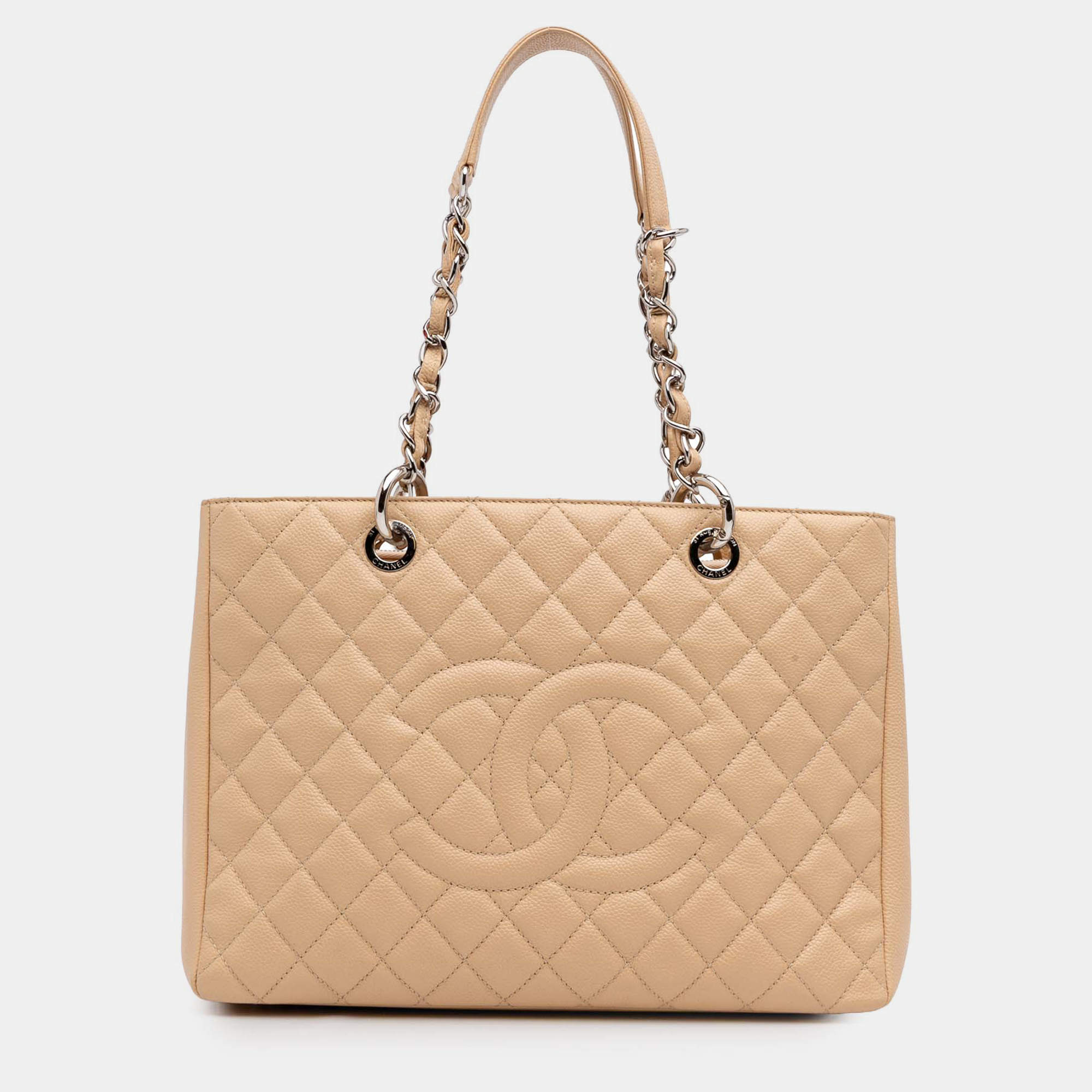 Pre Owned Chanel Brown Caviar Grand Shopping Tote