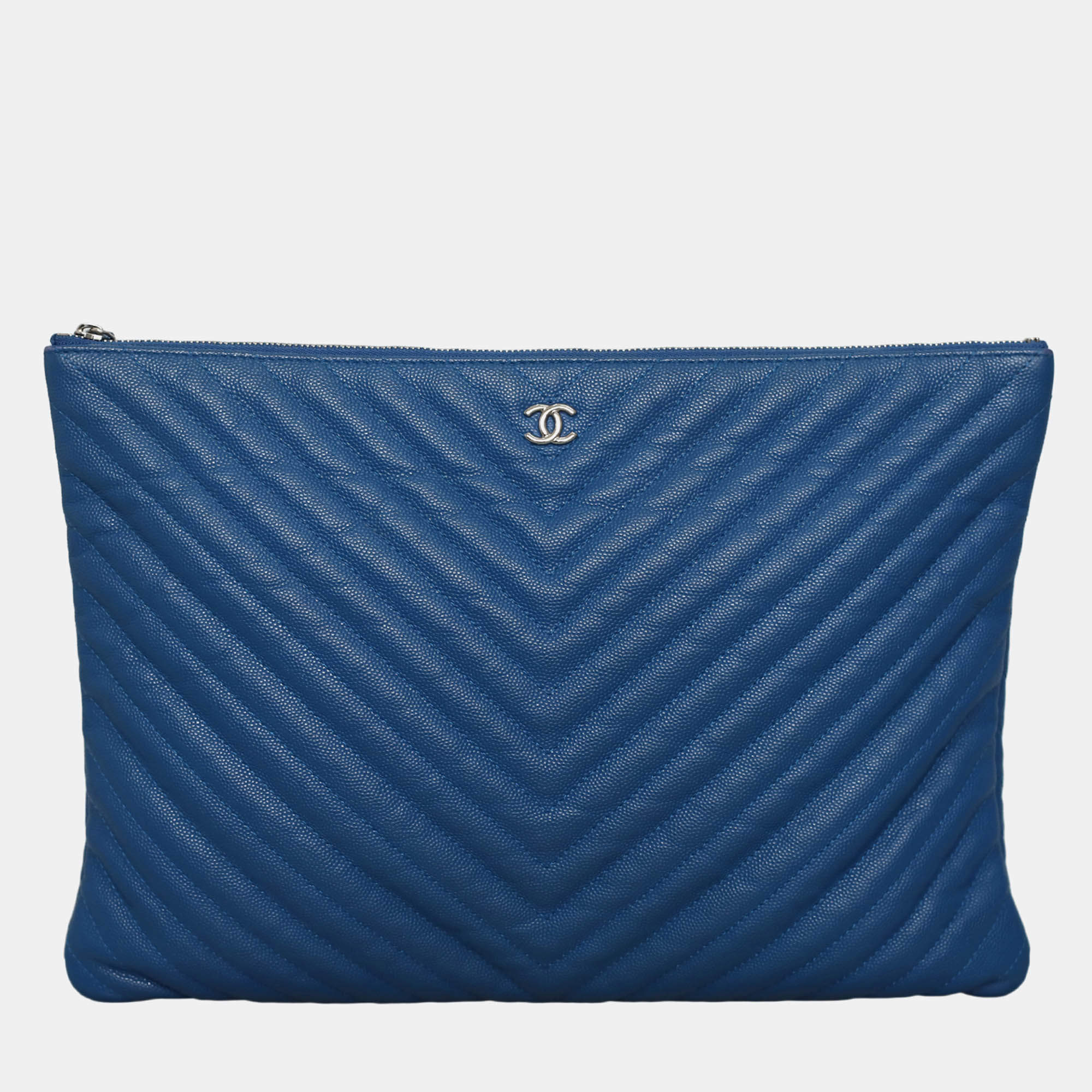 Pre Owned Chanel Chevron O Case Pouch